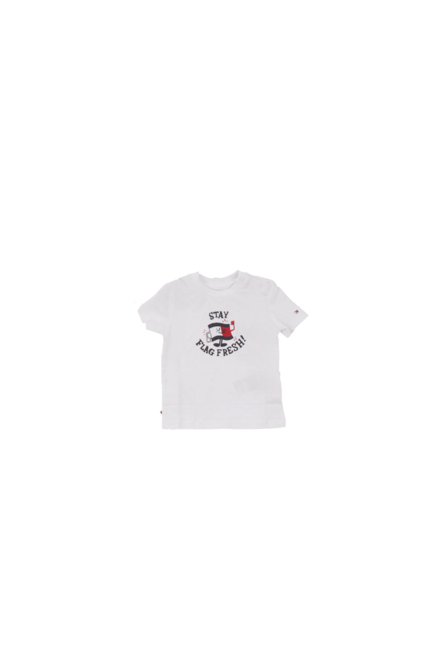 TOMMY HILFIGER Bambino T-shirt KN0KN02024J YBR Boys graphic tee ss White