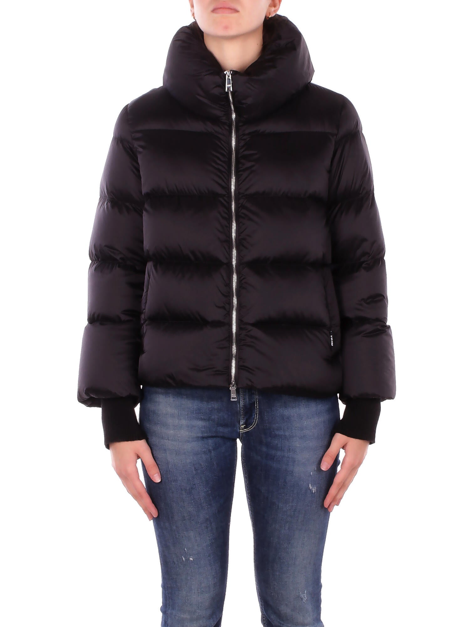 ADD Donna Giubbotto 12AWH220 8506 Short down cape Black