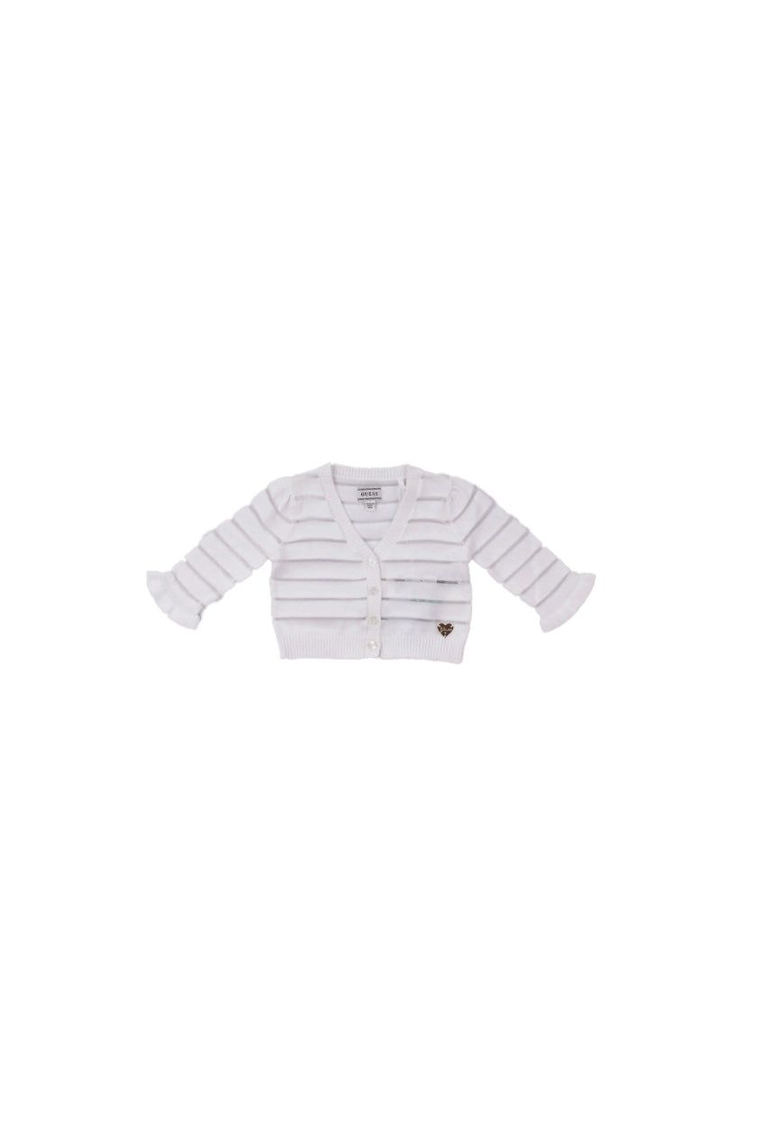 GUESS Bambina Maglia K5RR04 Z3M20 G011 Ls cardigan White