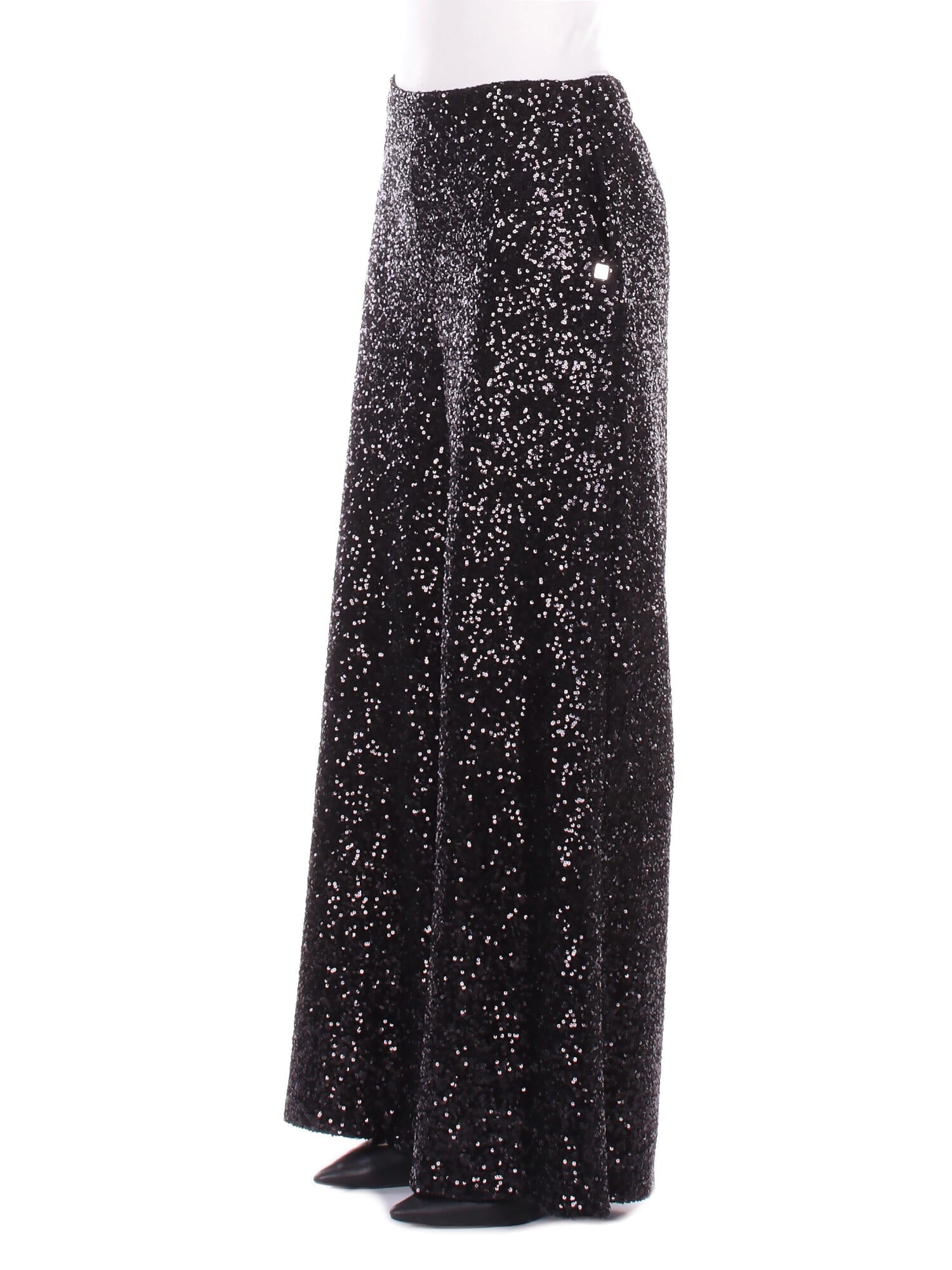 MANILA GRACE Donna Pantalone P187PY MA001 Pantalone paillettes Nero