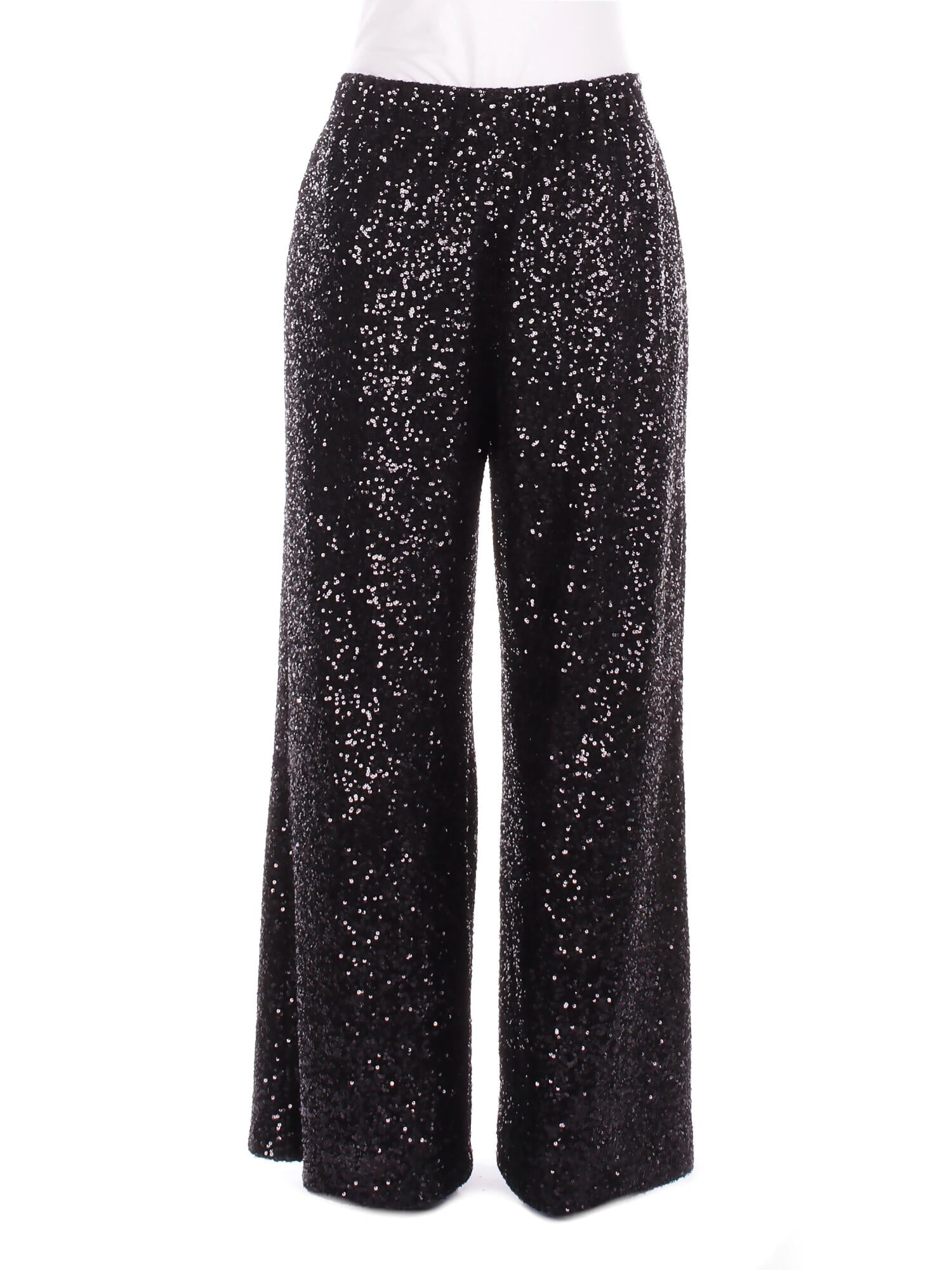 MANILA GRACE Donna Pantalone P187PY MA001 Pantalone paillettes Nero