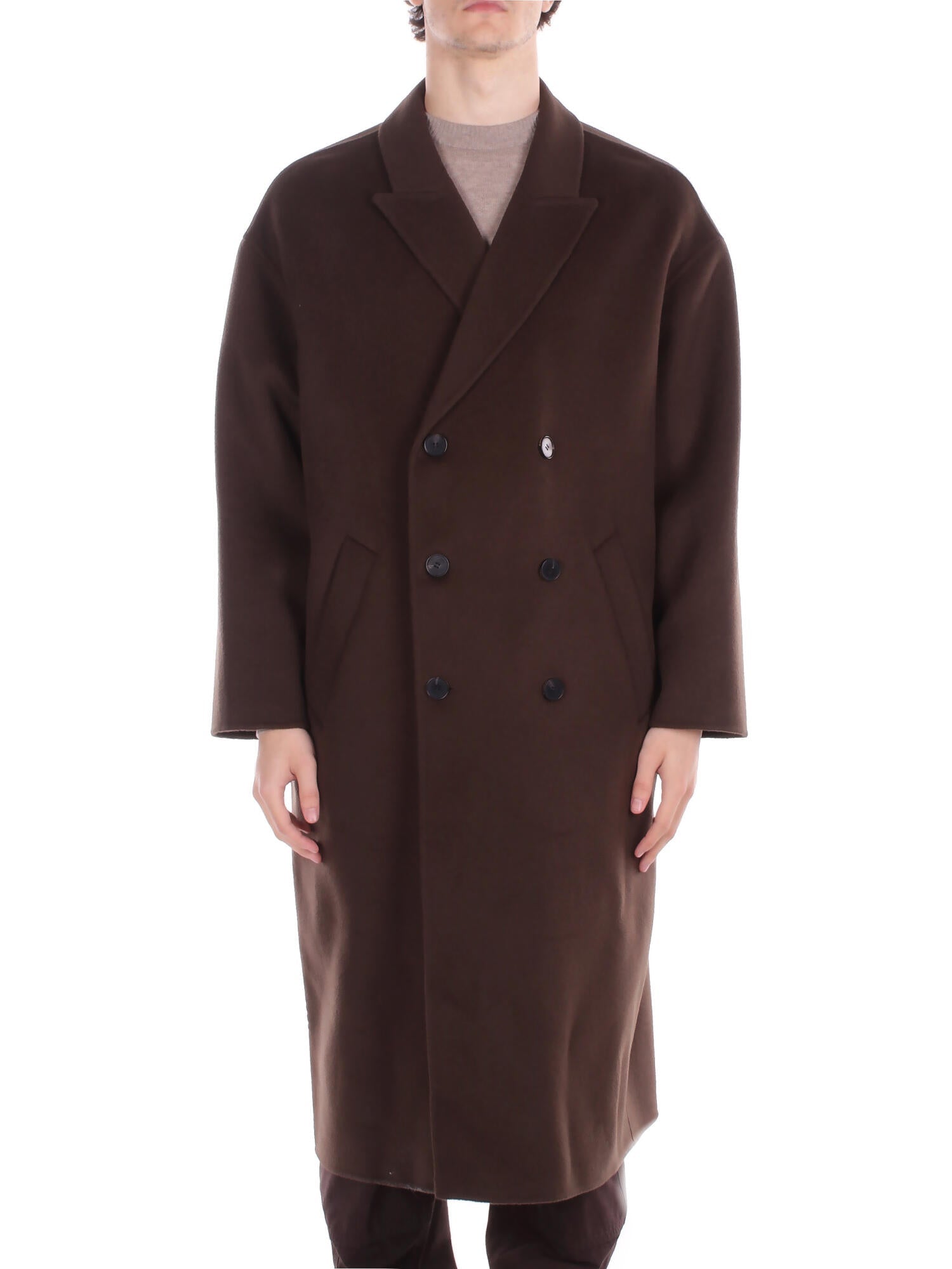AMARANTO Uomo Cappotto B6F0026 FU69M Cappotto Moro