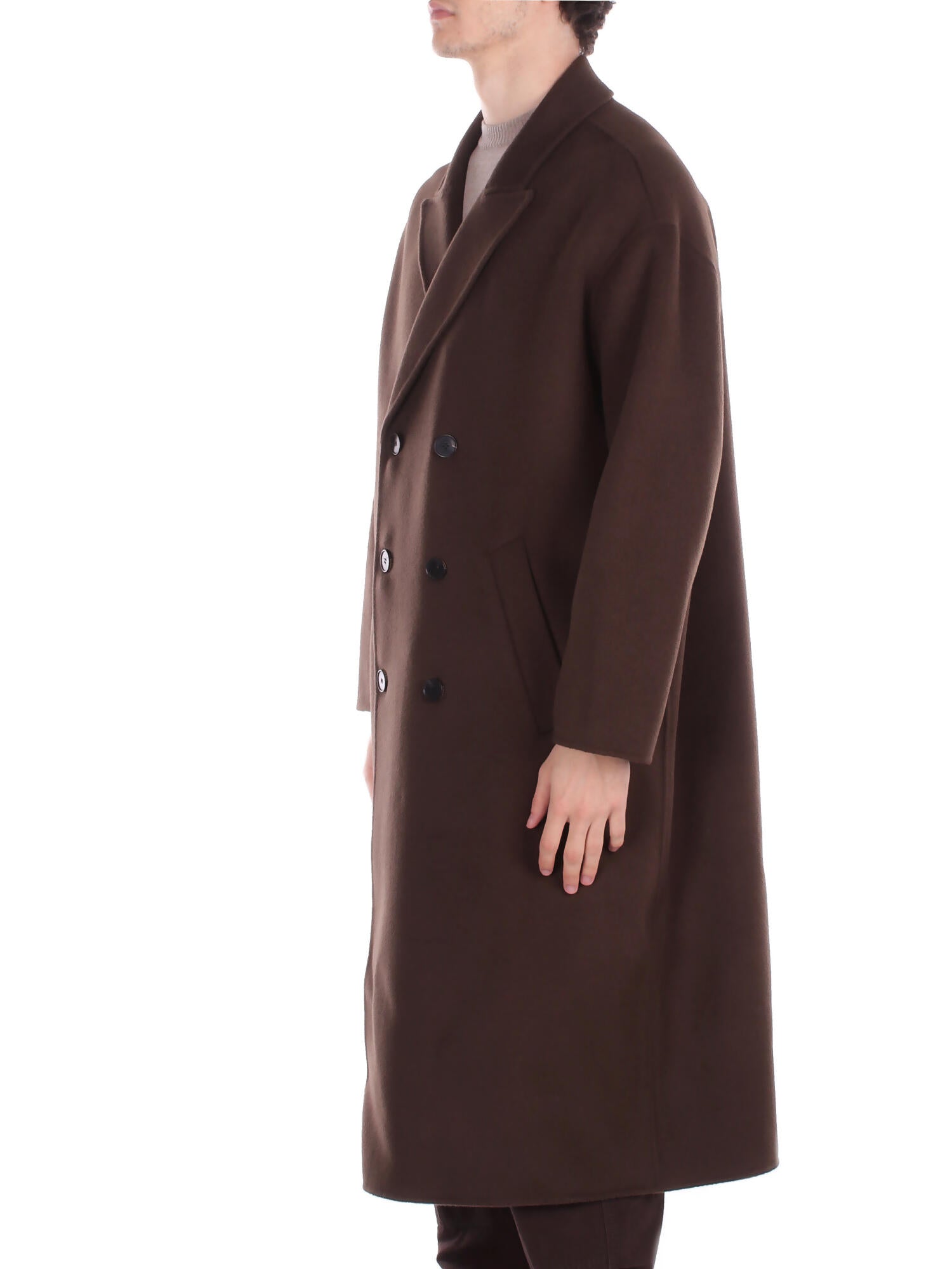AMARANTO Uomo Cappotto B6F0026 FU69M Cappotto Moro