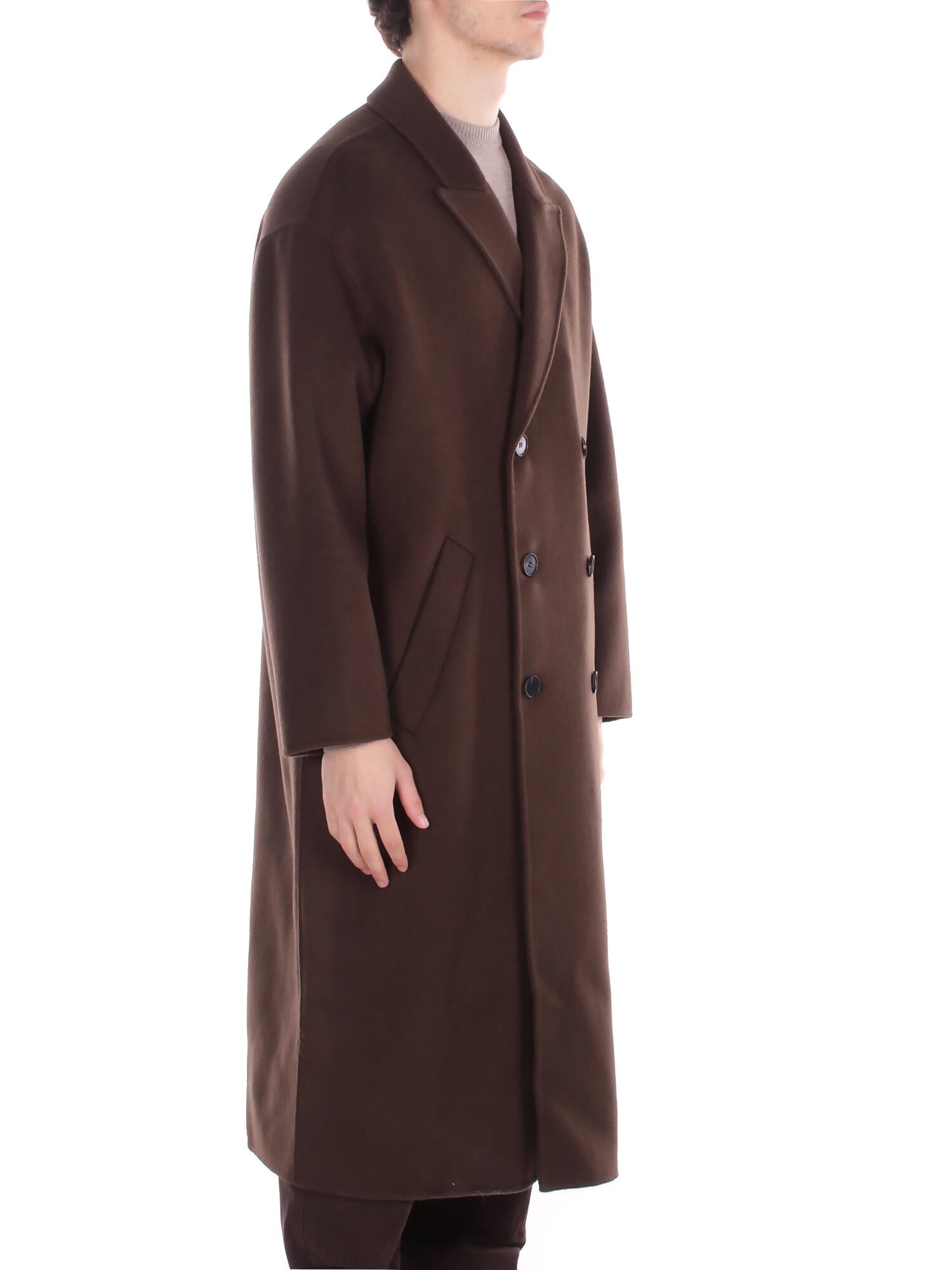 AMARANTO Uomo Cappotto B6F0026 FU69M Cappotto Moro