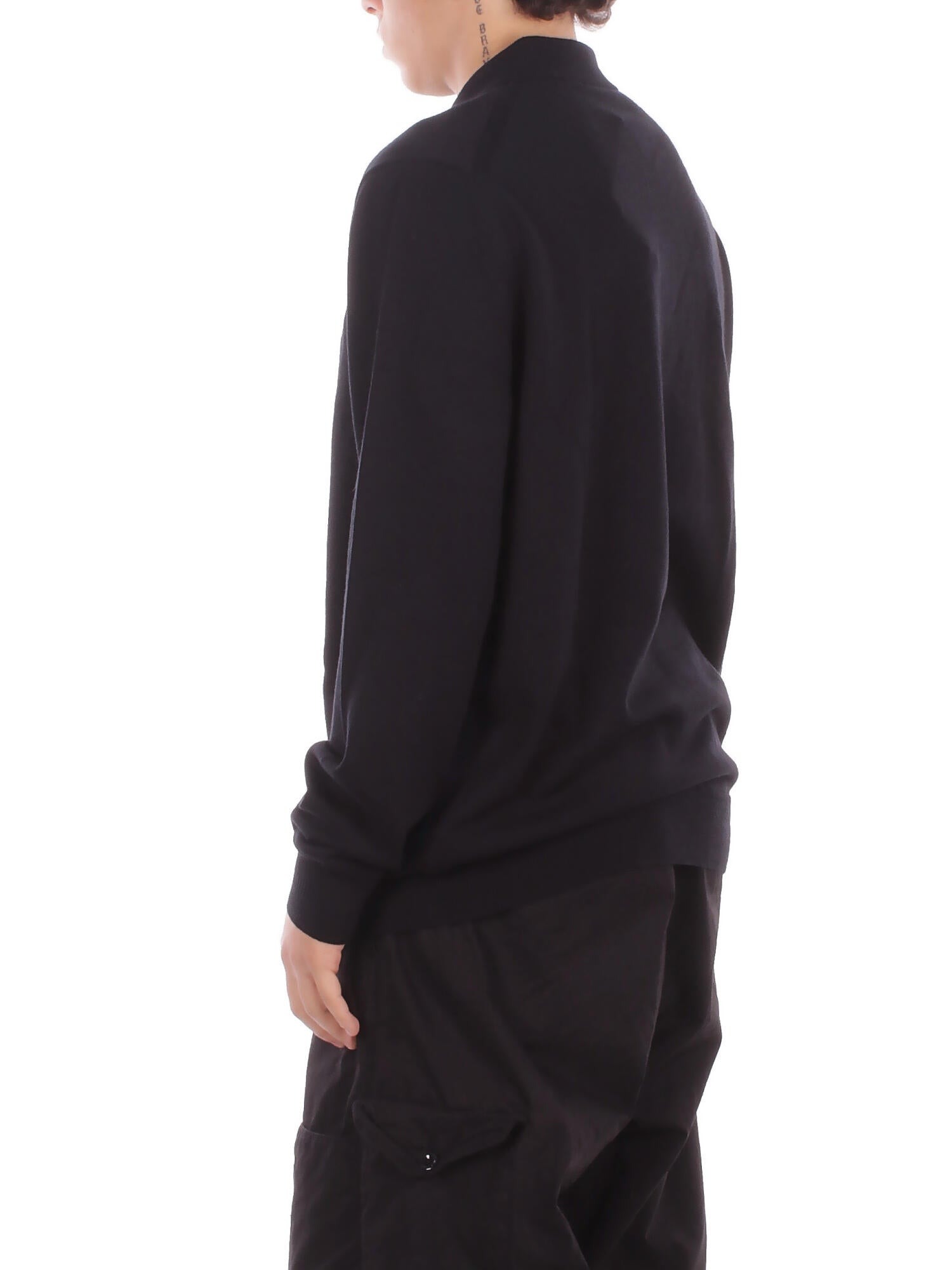 FRED PERRY Uomo Maglia K4535 220 Fp classic knitted shirt ls Black