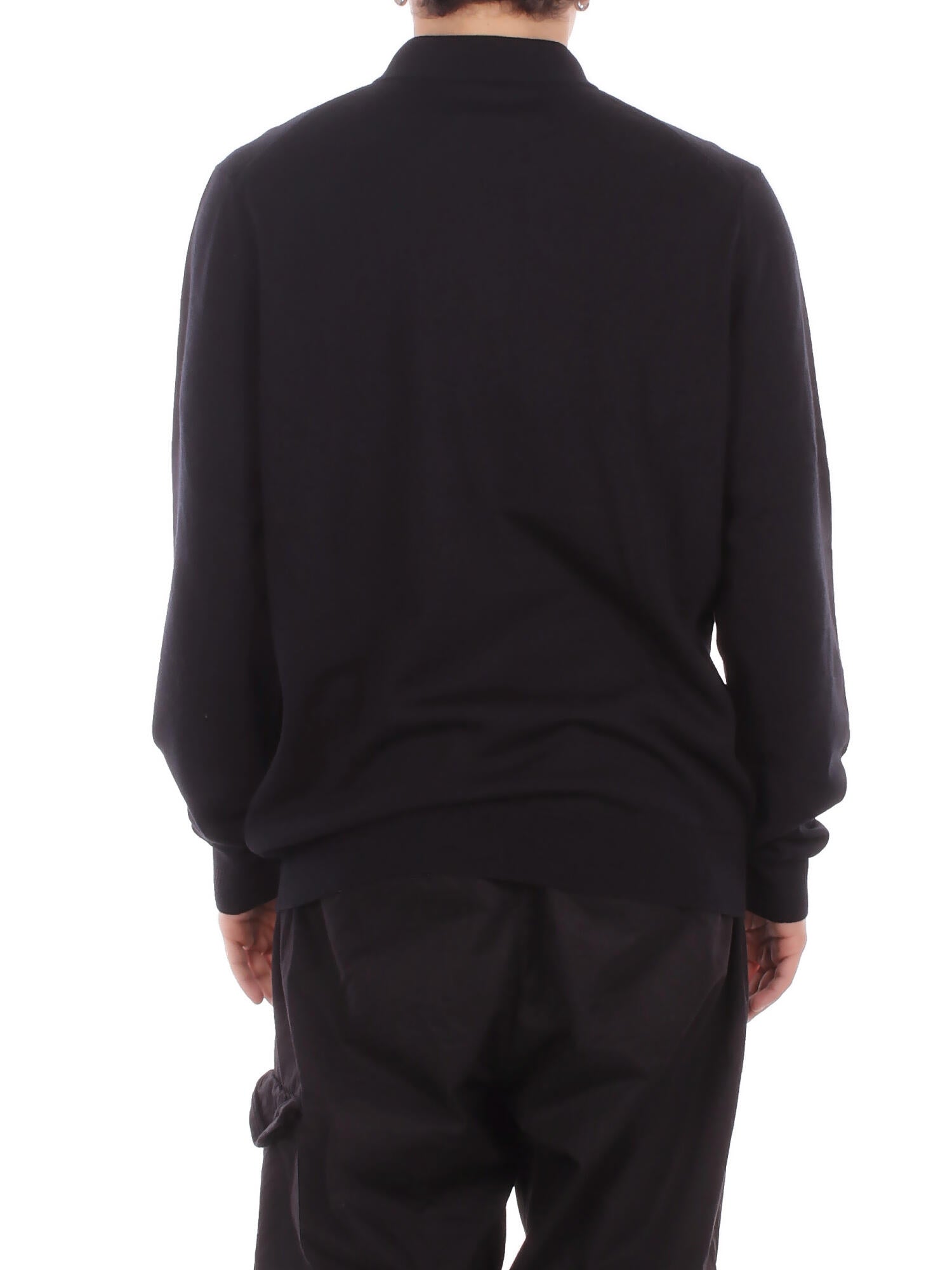 FRED PERRY Uomo Maglia K4535 220 Fp classic knitted shirt ls Black