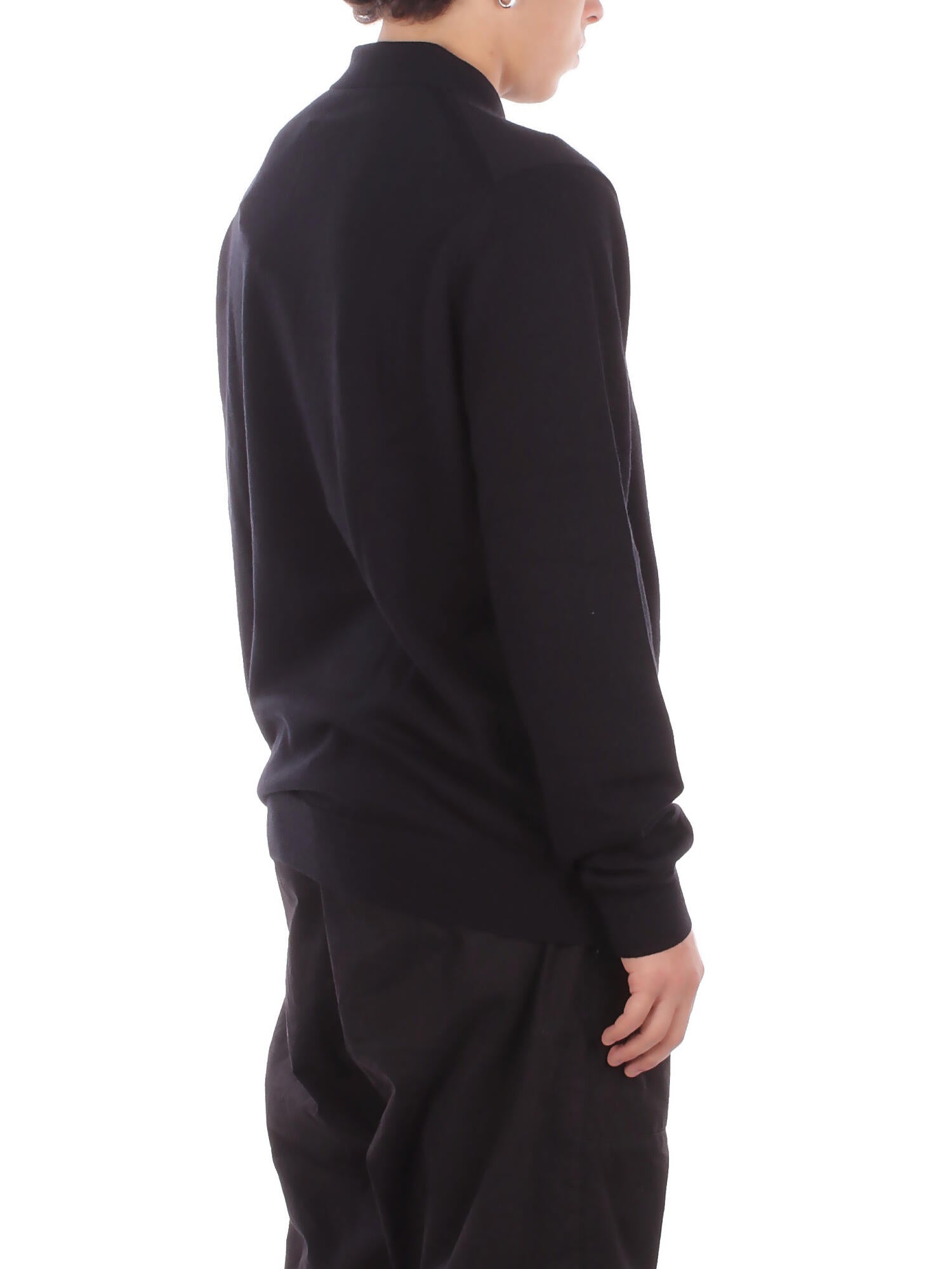 FRED PERRY Uomo Maglia K4535 220 Fp classic knitted shirt ls Black