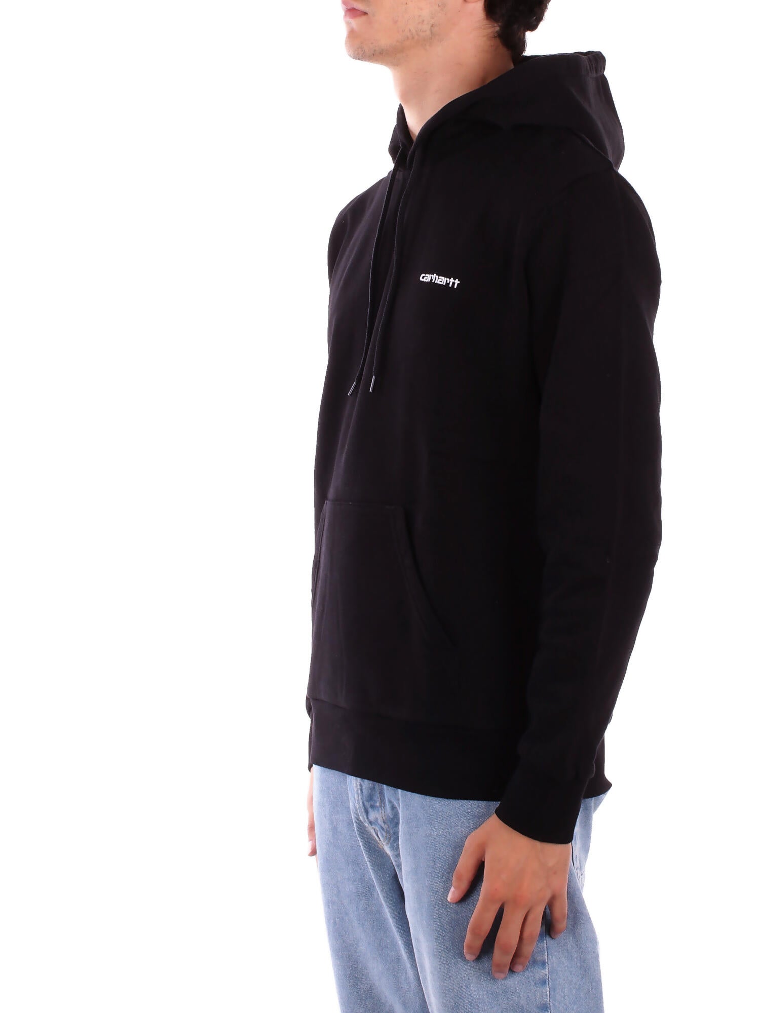 CARHARTT WIP Uomo Felpa I035392 0D2 XX Hooded script embroidery Black white