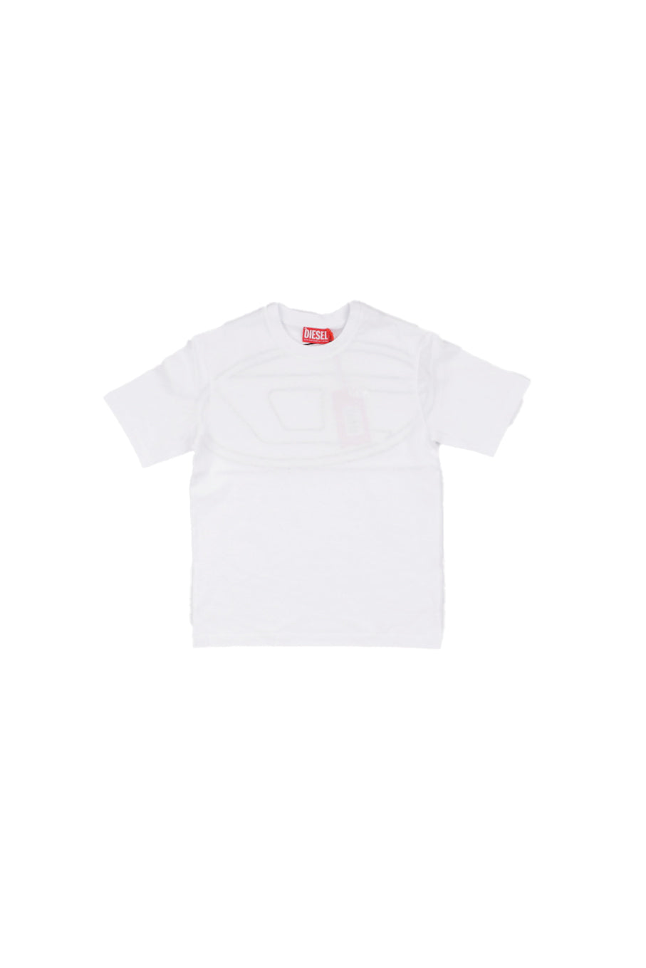 DIESEL Bambino T-shirt J02276 0HGAM K100 Tboggymegovald over Bianco