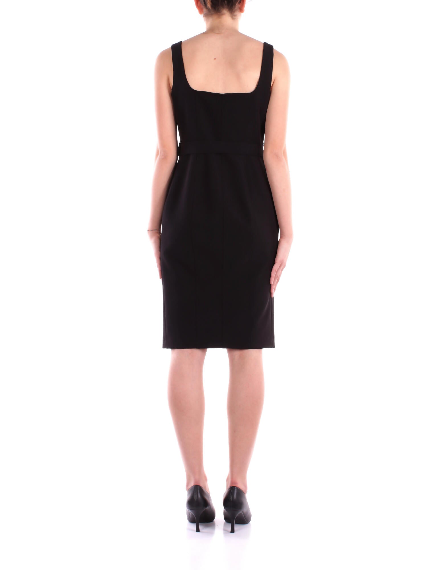 LIU JO Donna Abito CA5306T2200 22222 Ecs tubino con cintura Nero
