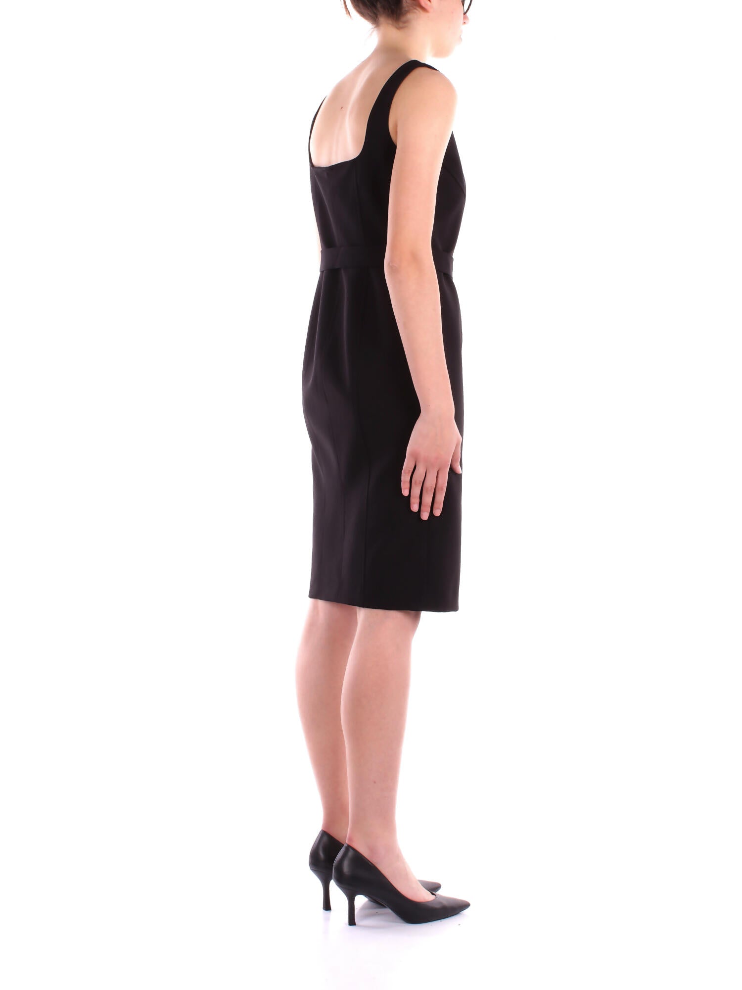 LIU JO Donna Abito CA5306T2200 22222 Ecs tubino con cintura Nero