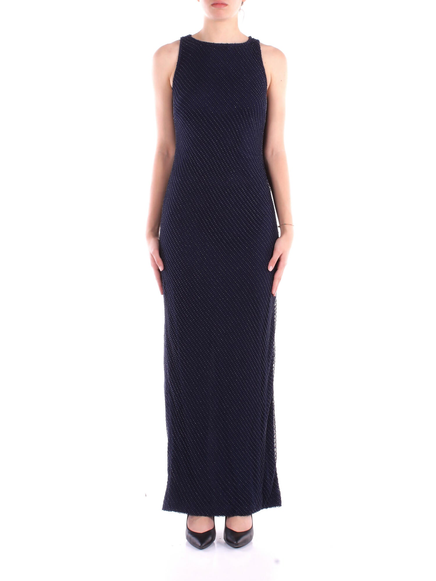 RALPH LAUREN Donna Abito 253957573 001 Zakaria sleeveless gown Navy