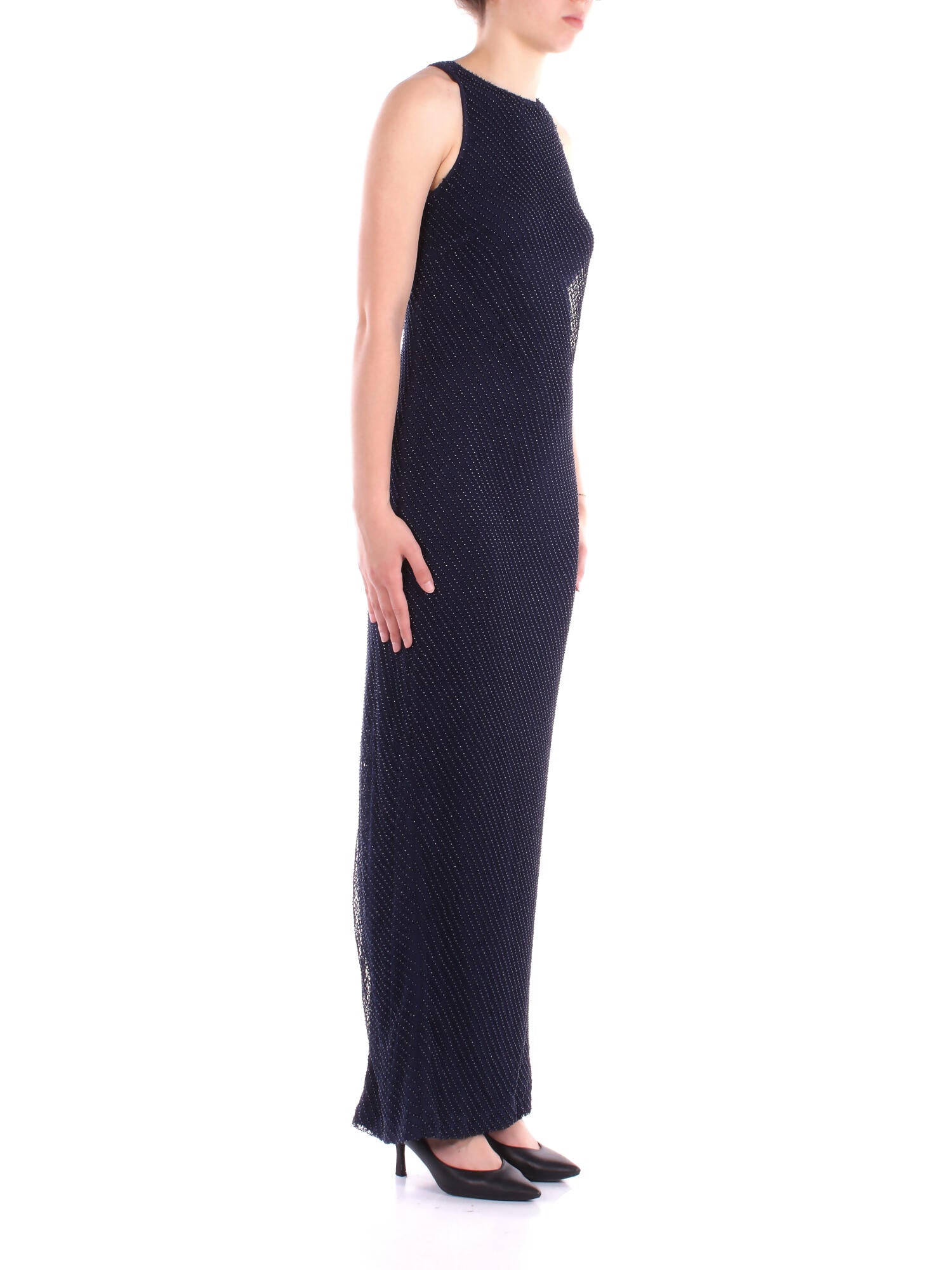 RALPH LAUREN Donna Abito 253957573 001 Zakaria sleeveless gown Navy