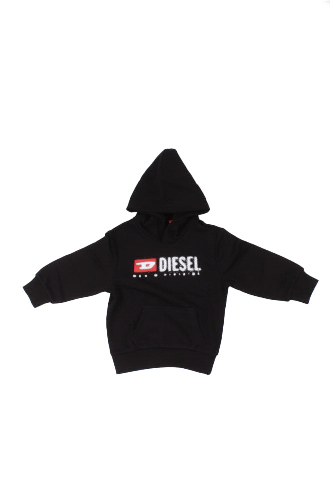 DIESEL Bambino Felpa J02485 KYAZ3 k900 Sdropshood over Nero