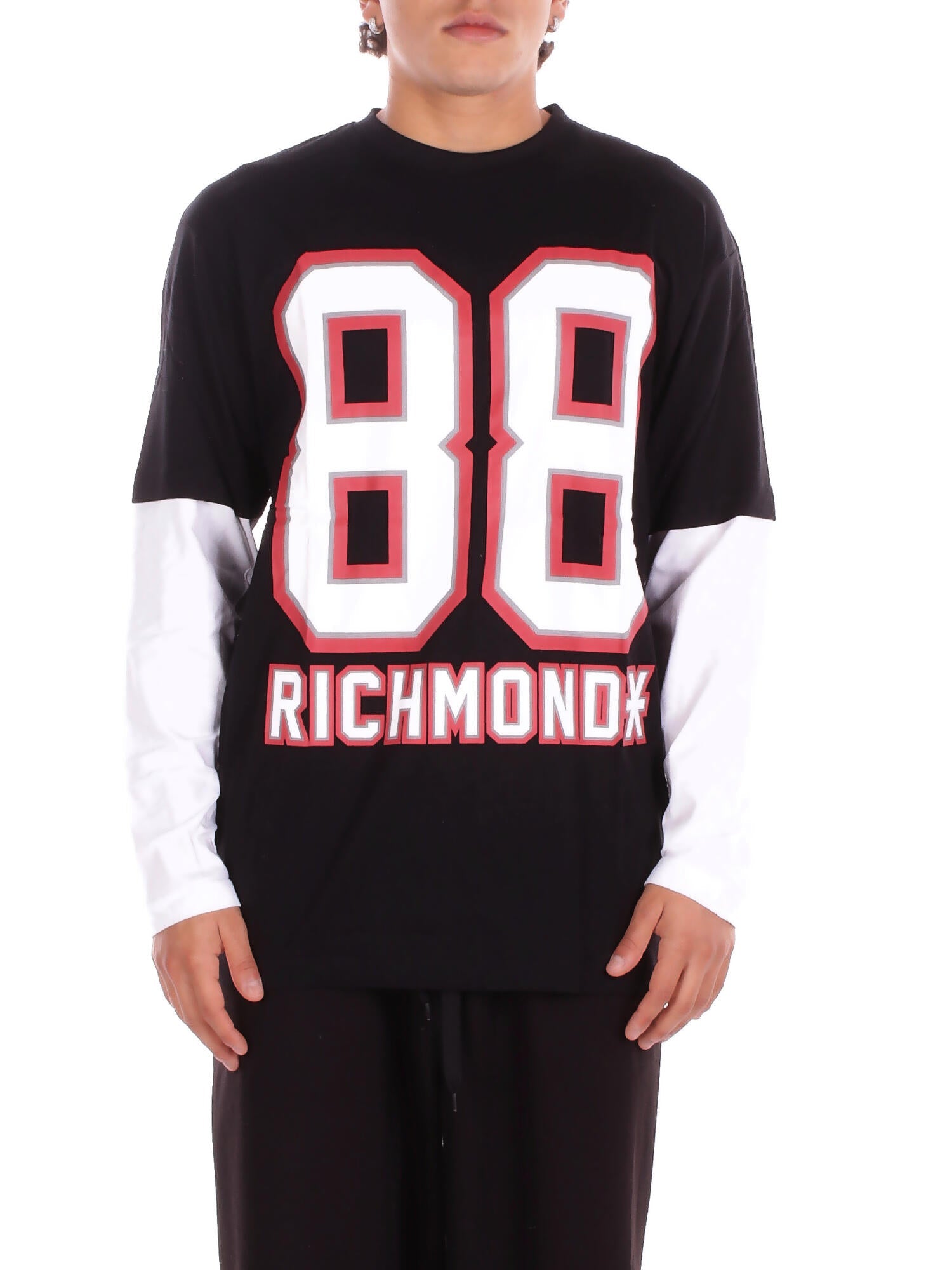 JOHN RICHMOND Uomo T-shirt UMA25109TS BLACK T-shirt pinda Black