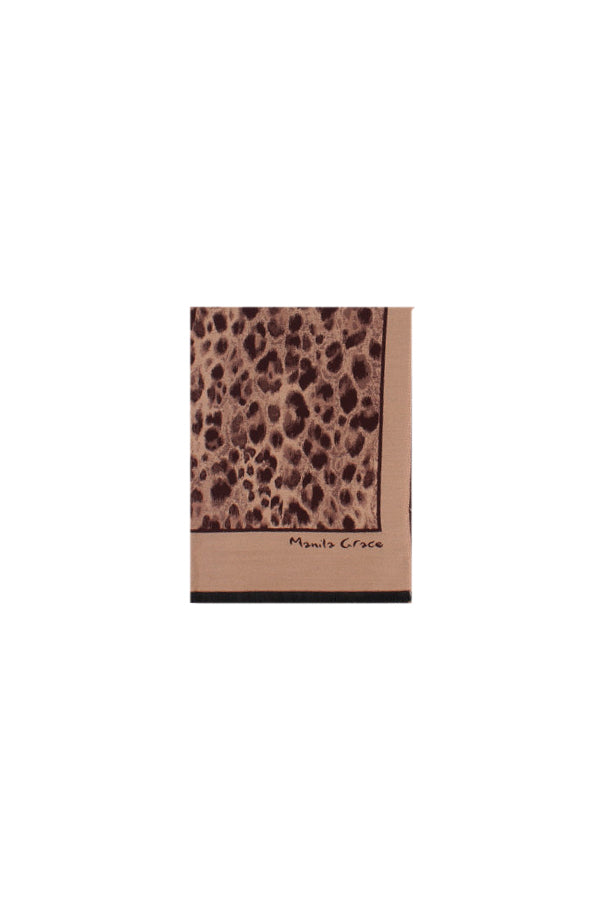 MANILA GRACE Donna Sciarpa F623VJ MA645 Sciarpa animalier Brown