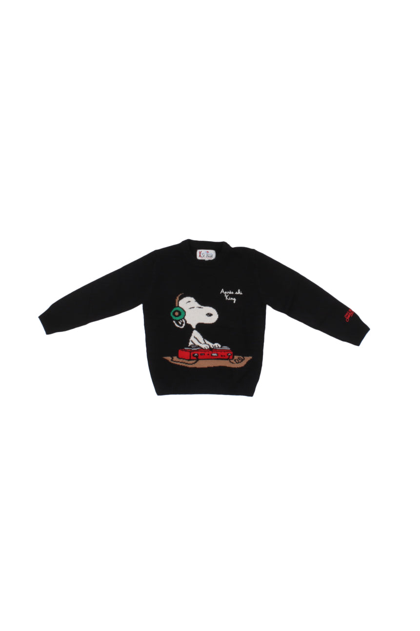 MC2 SAINT BARTH Bambino Maglia DOU0001 00326I 00 Snoopy dj Black