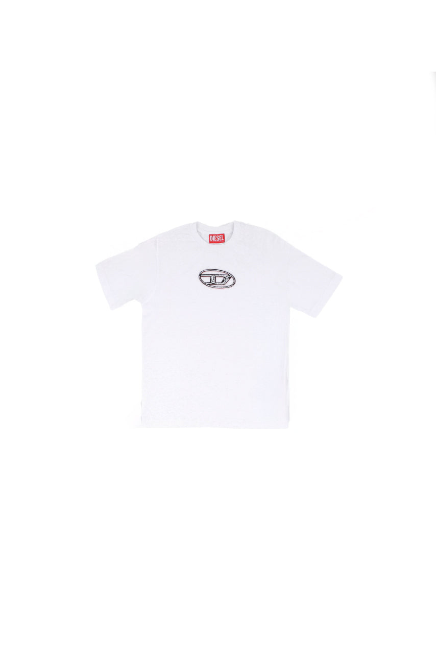 DIESEL Bambino T-shirt J02471 KYAUN K100 Treden over Bianco