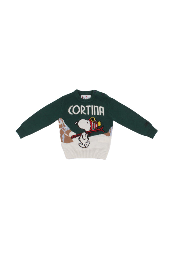 MC2 SAINT BARTH Bambino Maglia DOU0006 01149I 51 Douglas c snoopy cortina Green