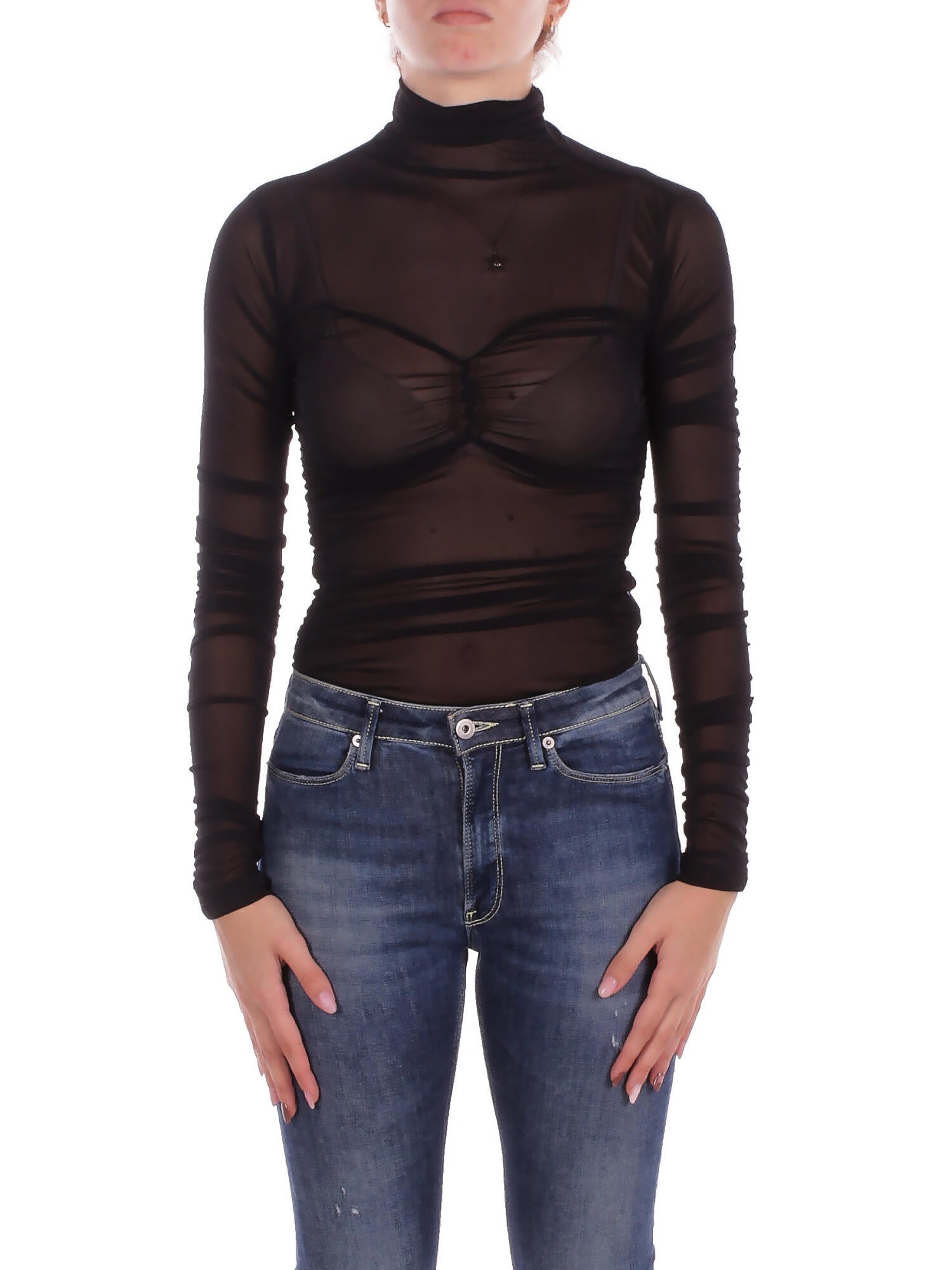 KOSTUMN1Â° Donna Body KI25128 NERO Body in tulle Nero