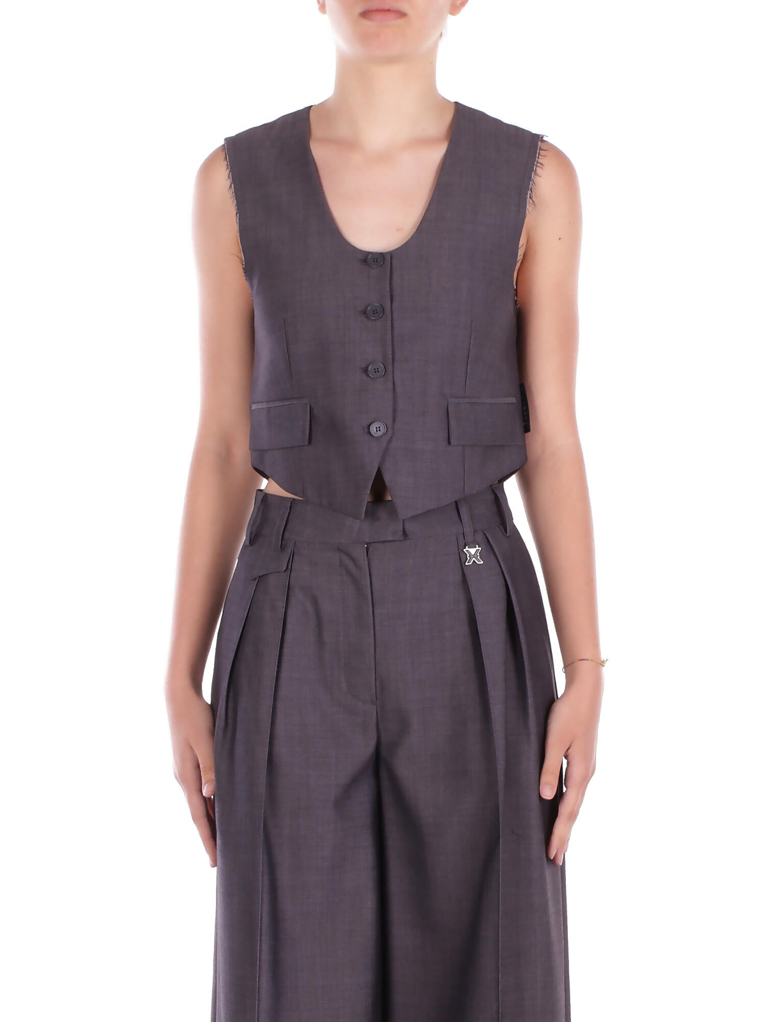 JOHN RICHMOND Donna Gilet UWP25055GT GREY Gilet jacket blesten Grey