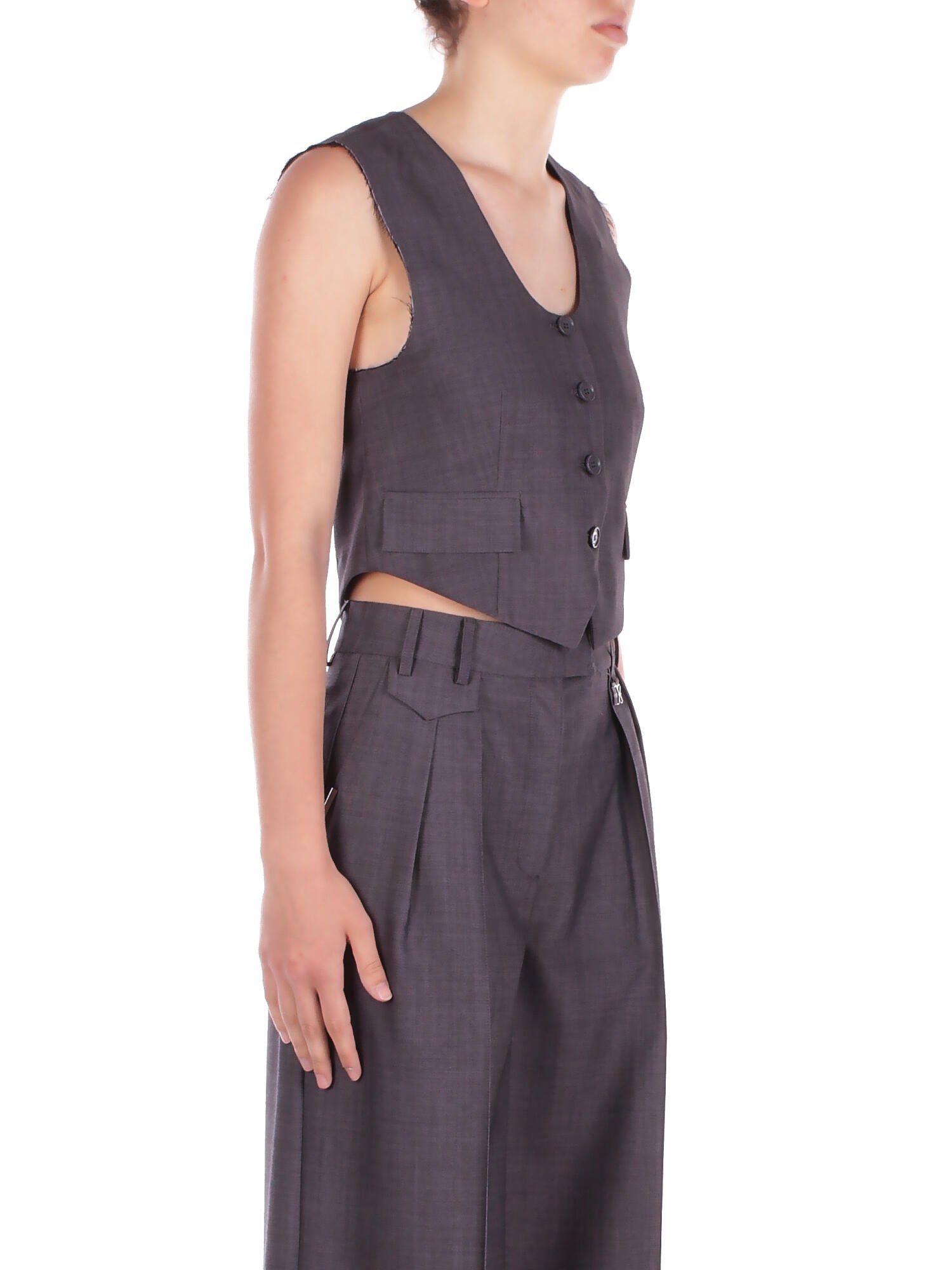 JOHN RICHMOND Donna Gilet UWP25055GT GREY Gilet jacket blesten Grey