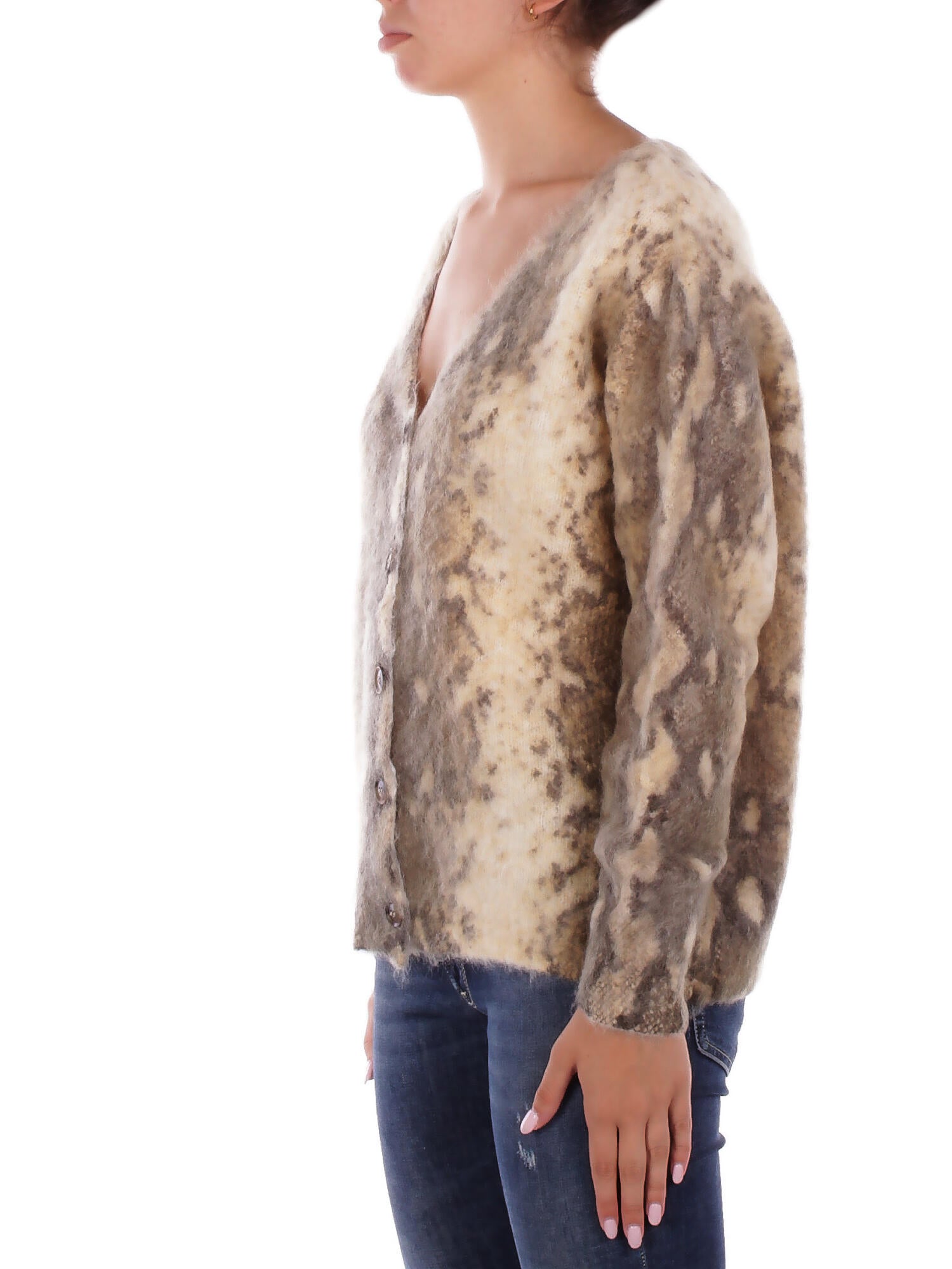 SOLOTRE Donna Maglia M3F0120 FF GREIGE Cardigan Grigio