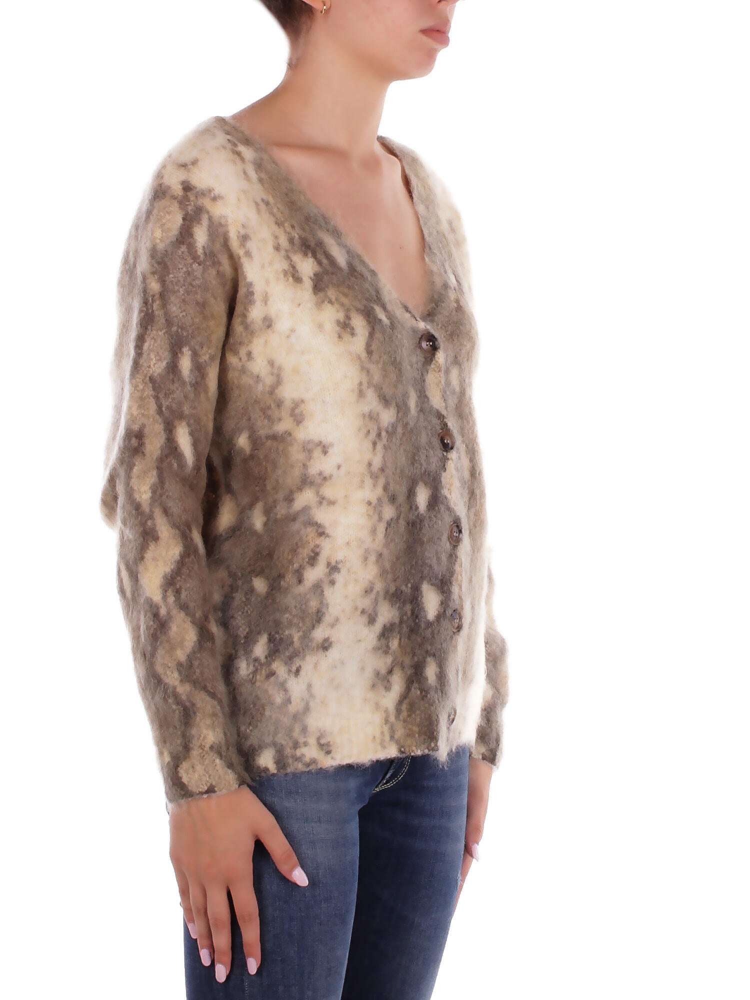 SOLOTRE Donna Maglia M3F0120 FF GREIGE Cardigan Grigio