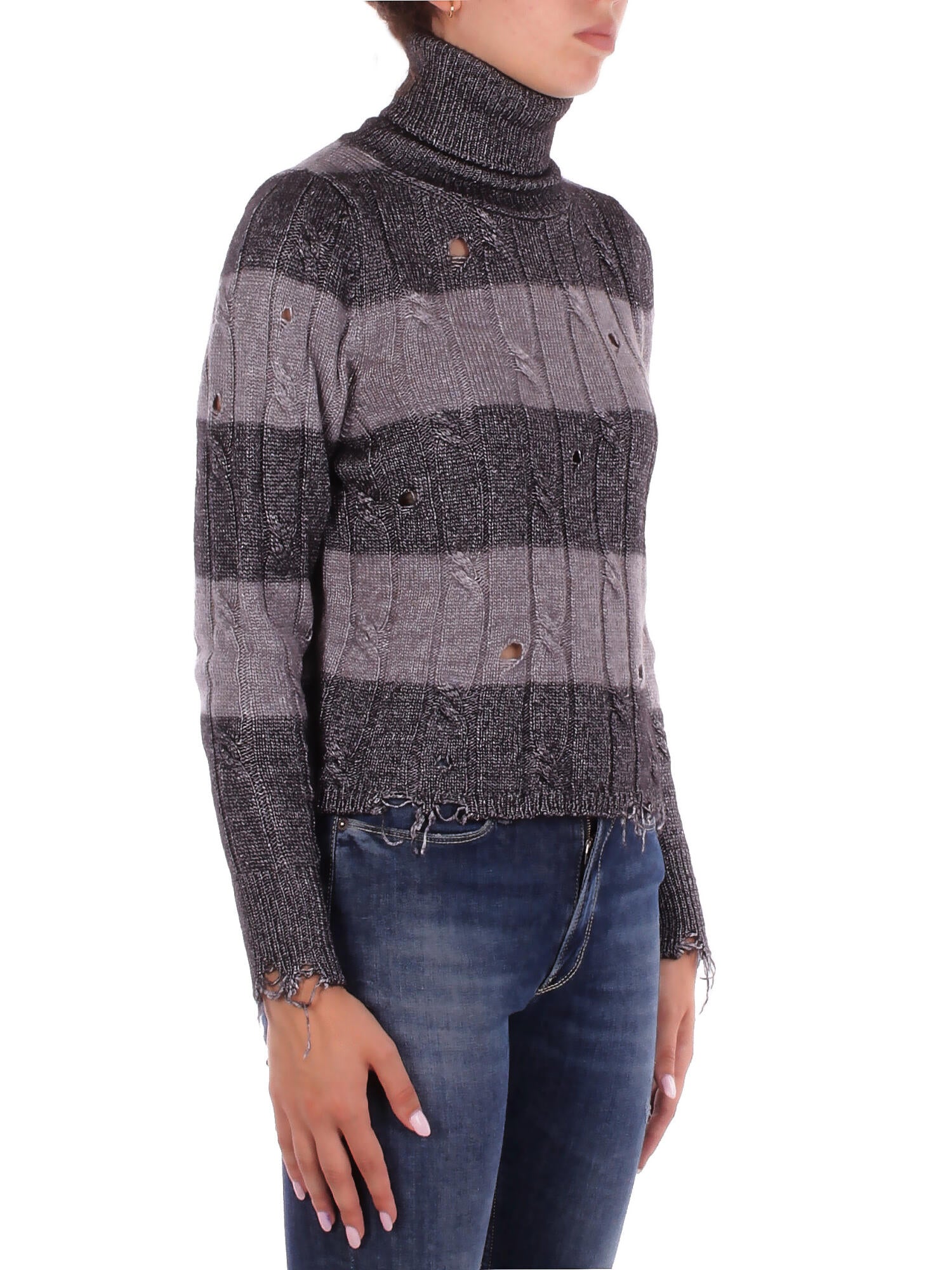 SOLOTRE Donna Maglia M3F0031 FV403 NERO ALLUM Nero argento