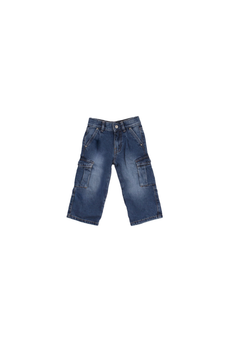 GUESS Bambina Pantalone K5YA00D5FL0 MDFO Rigid denin cargo pants Indigo