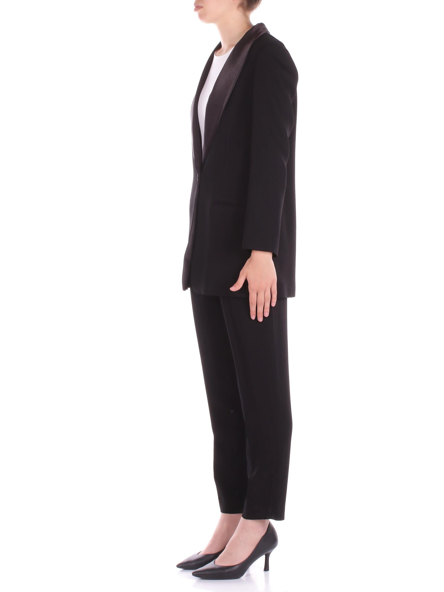 MANILA GRACE Donna Giacca G162VU MA001 Giacca collo scialla Nero