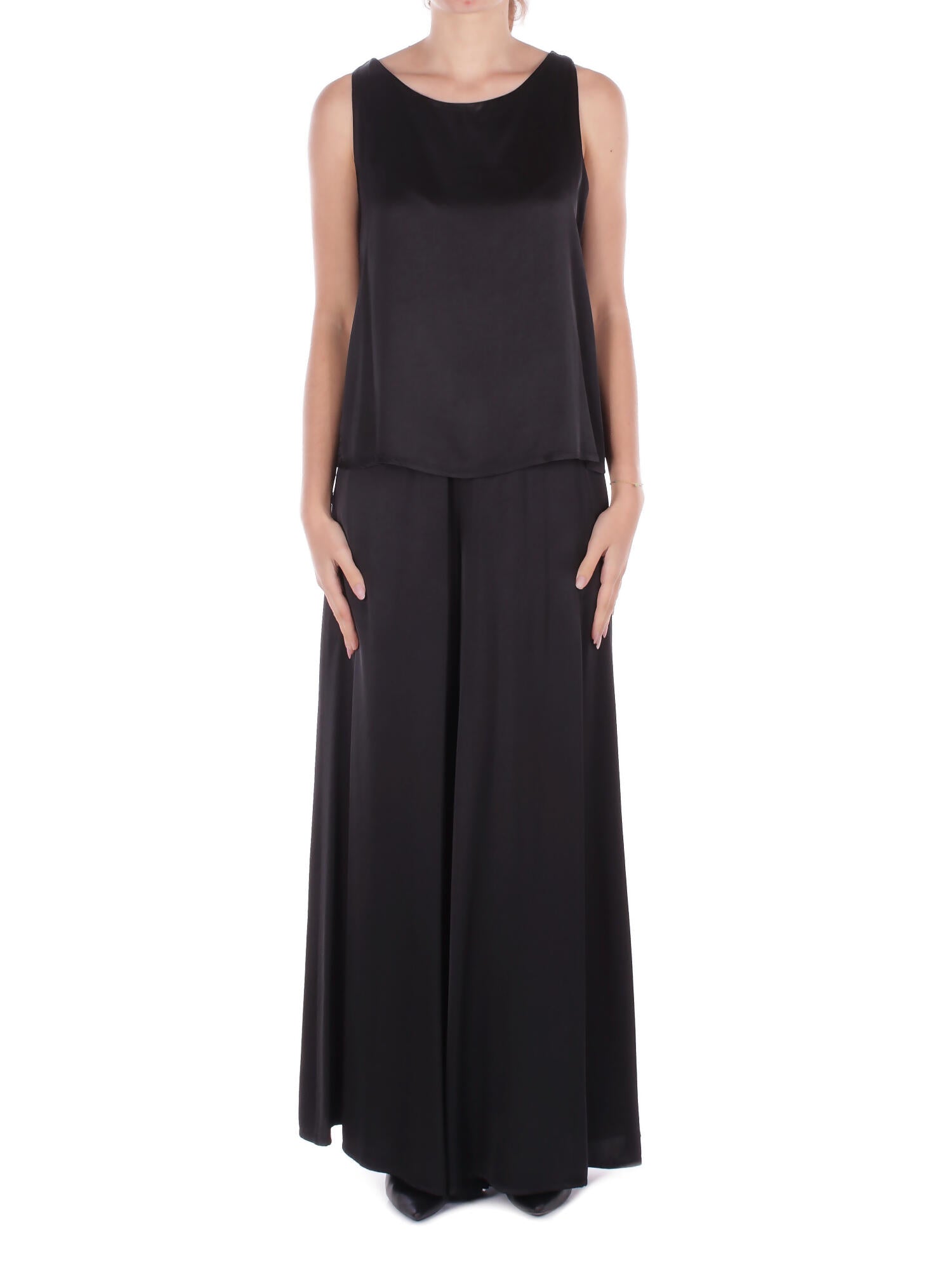 MANILA GRACE Donna Top C123VU MA001 Top scollo a barca Nero