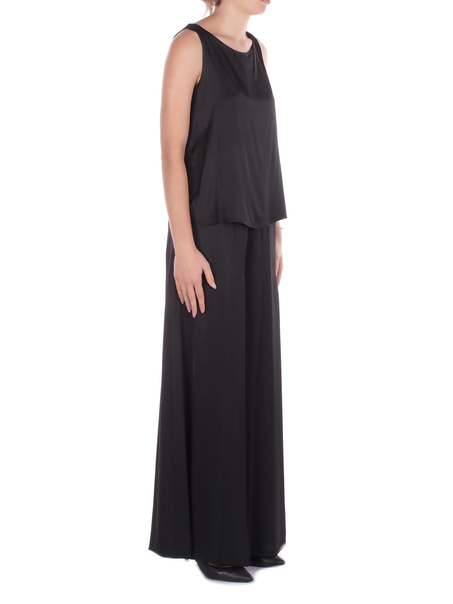 MANILA GRACE Donna Top C123VU MA001 Top scollo a barca Nero