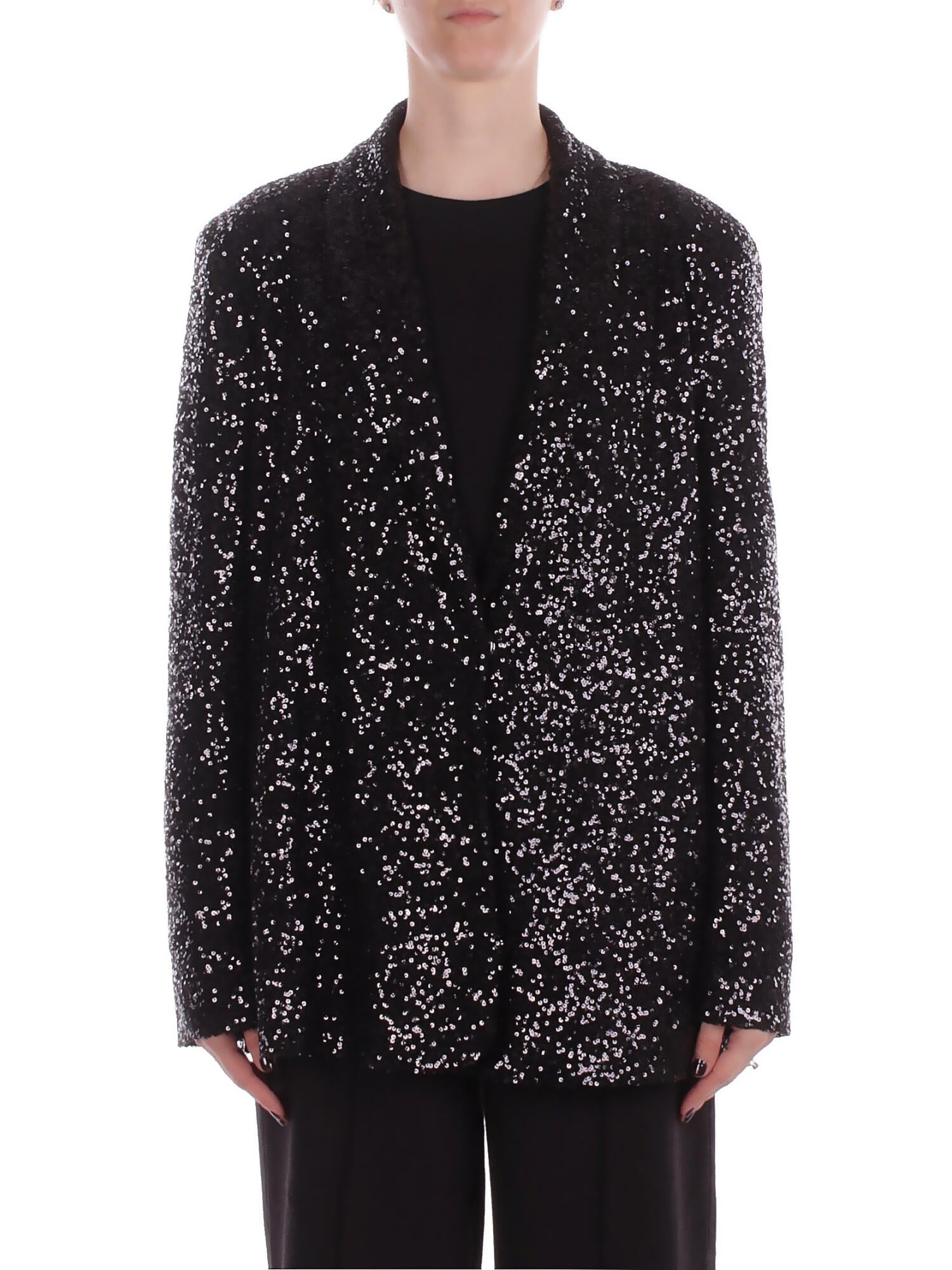 MANILA GRACE Donna Giacca G185PY MA001 Giacca paillettes Nero