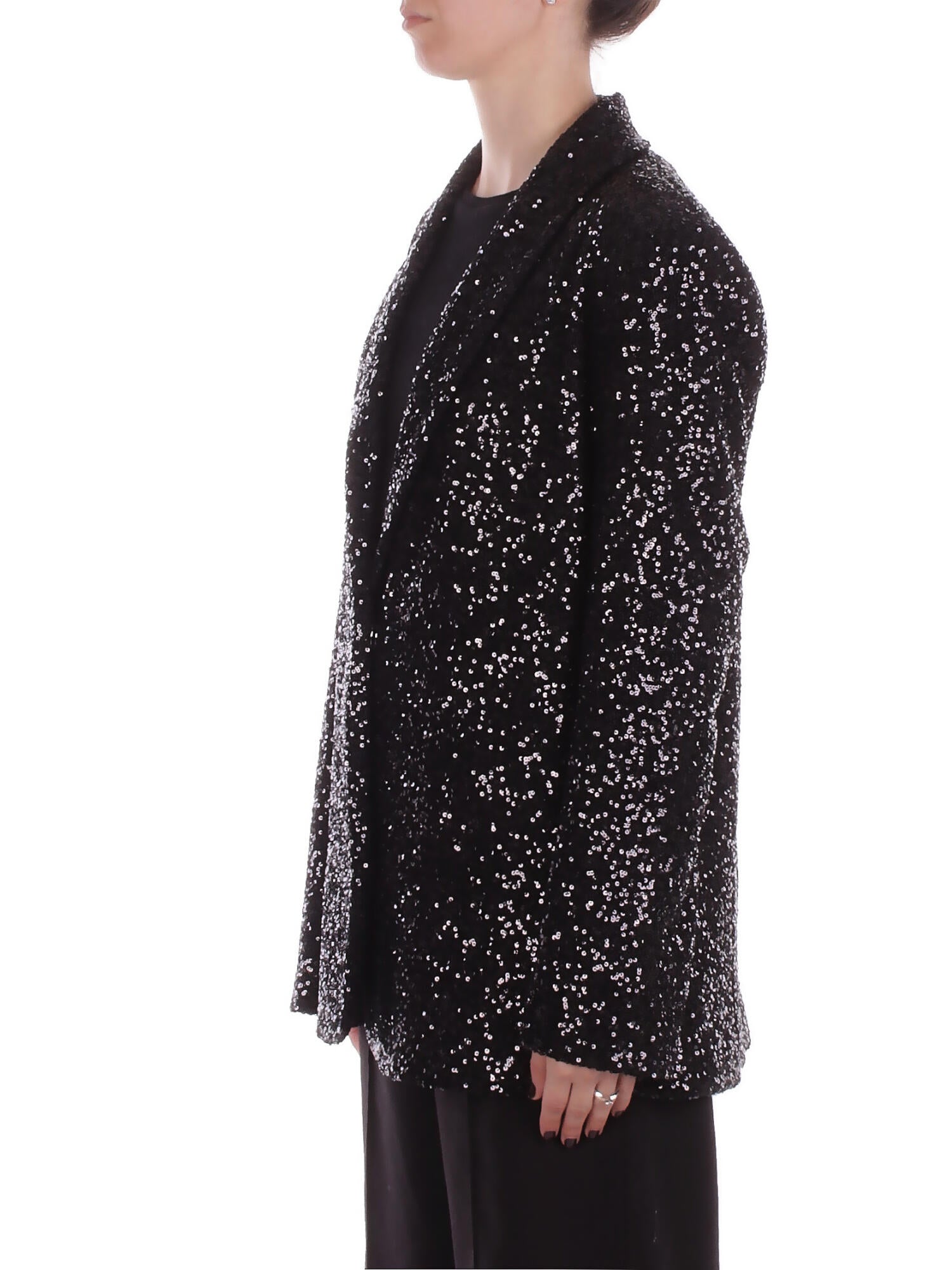MANILA GRACE Donna Giacca G185PY MA001 Giacca paillettes Nero