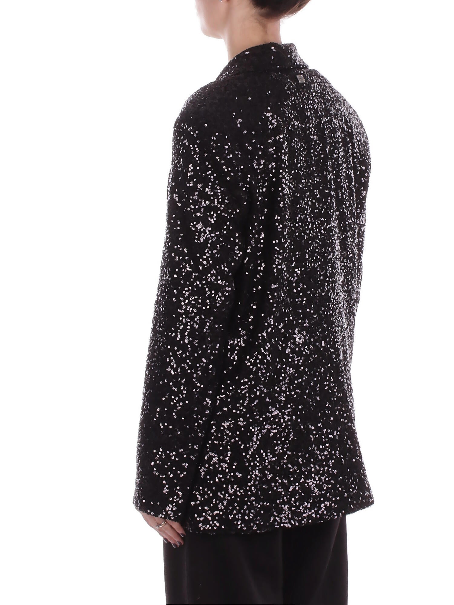 MANILA GRACE Donna Giacca G185PY MA001 Giacca paillettes Nero