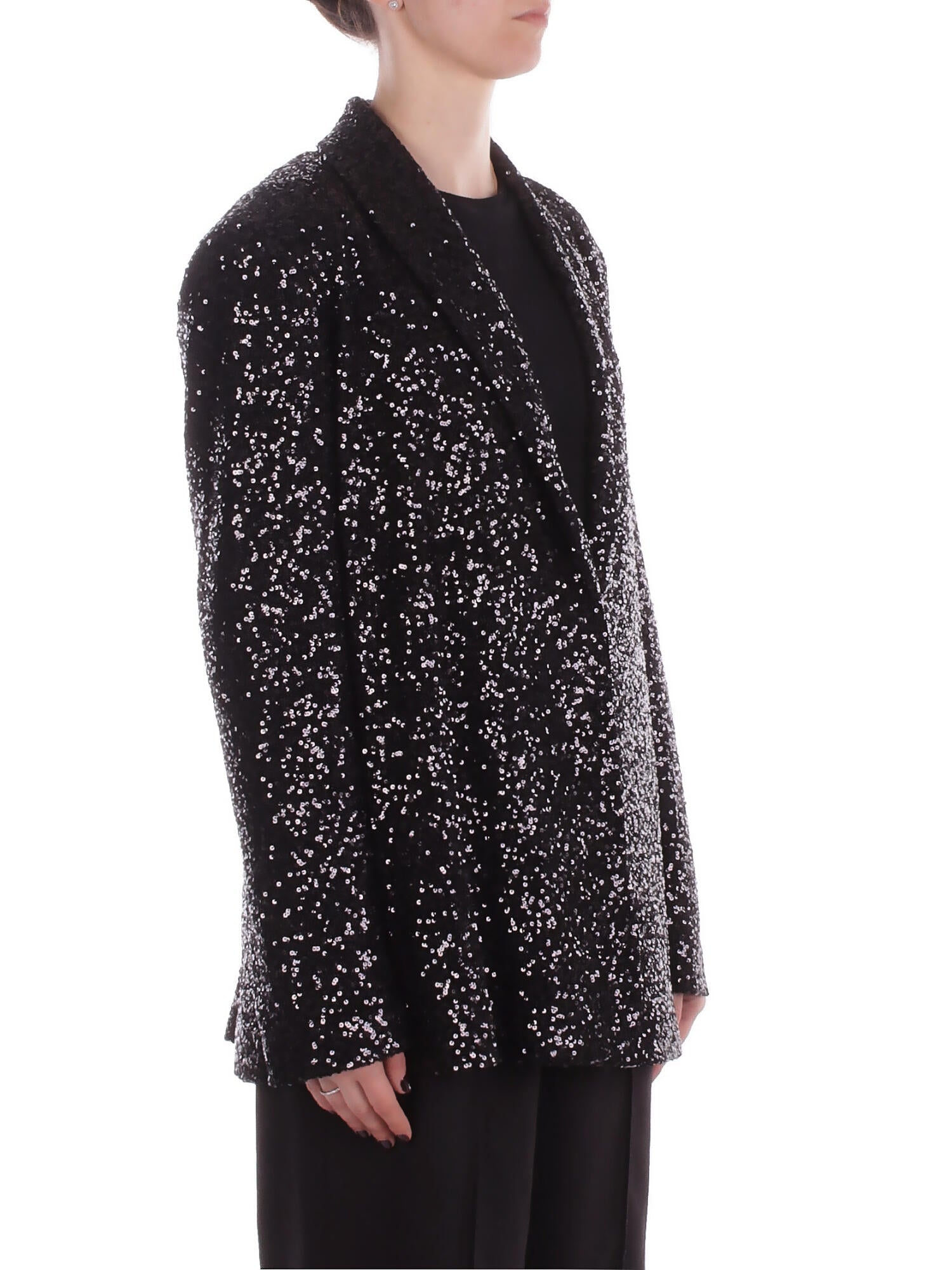 MANILA GRACE Donna Giacca G185PY MA001 Giacca paillettes Nero