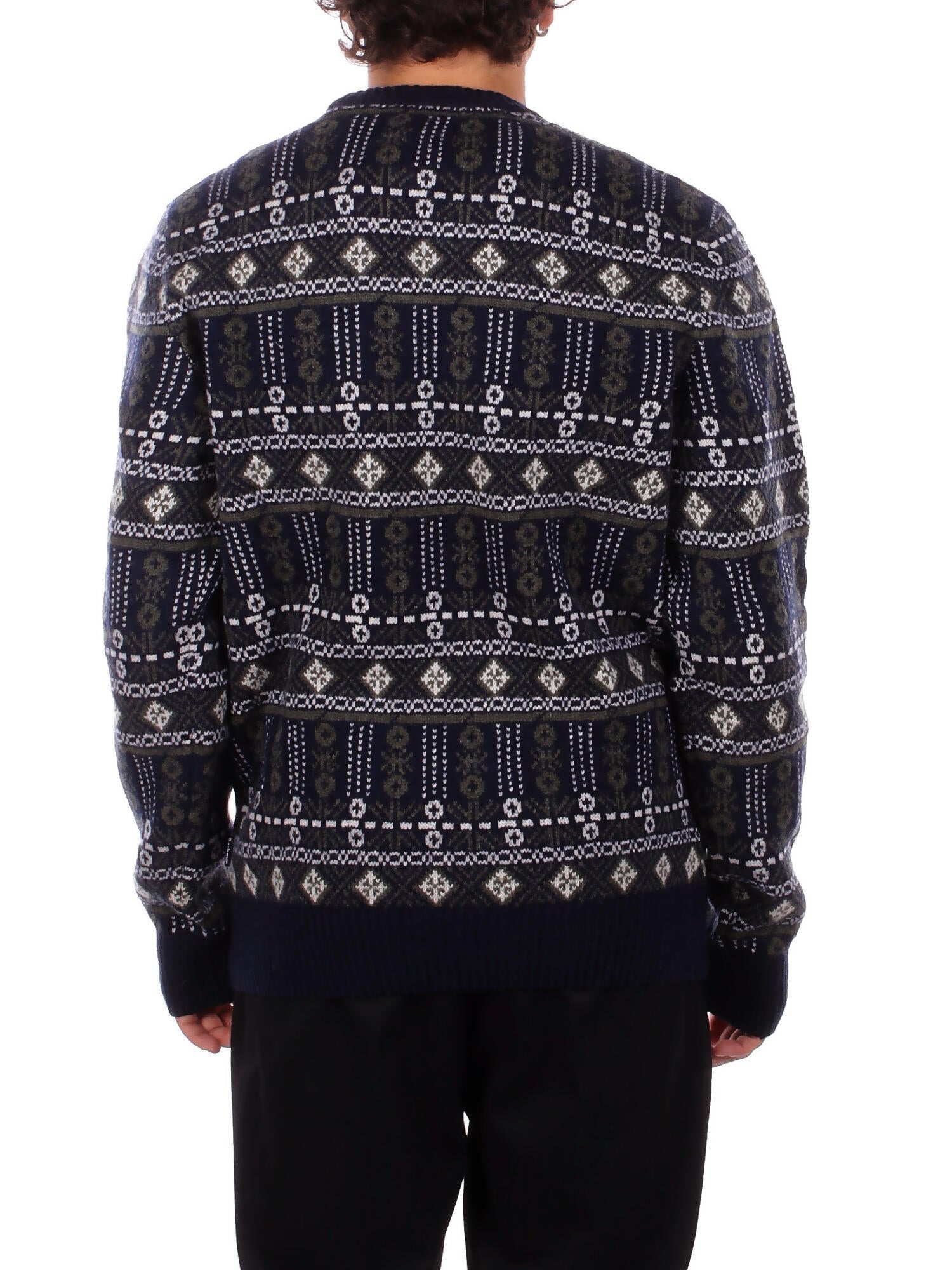 BARBOUR Uomo Maglia MKN1677 BL53 Grangetown fair isle sweat Blu
