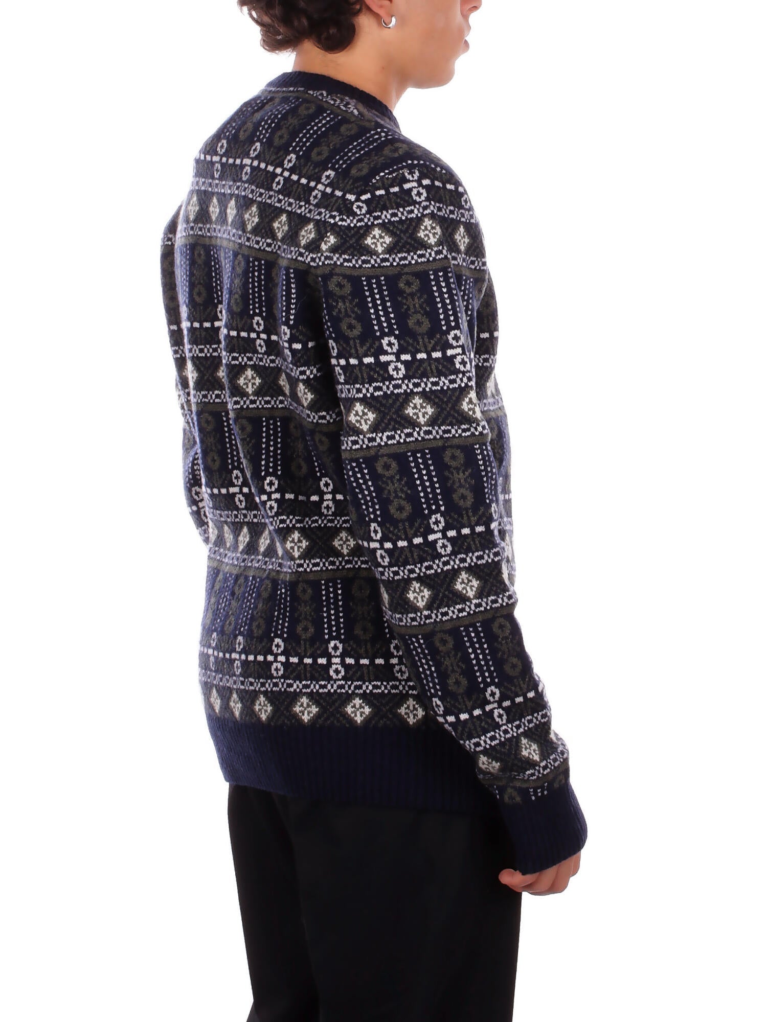 BARBOUR Uomo Maglia MKN1677 BL53 Grangetown fair isle sweat Blu