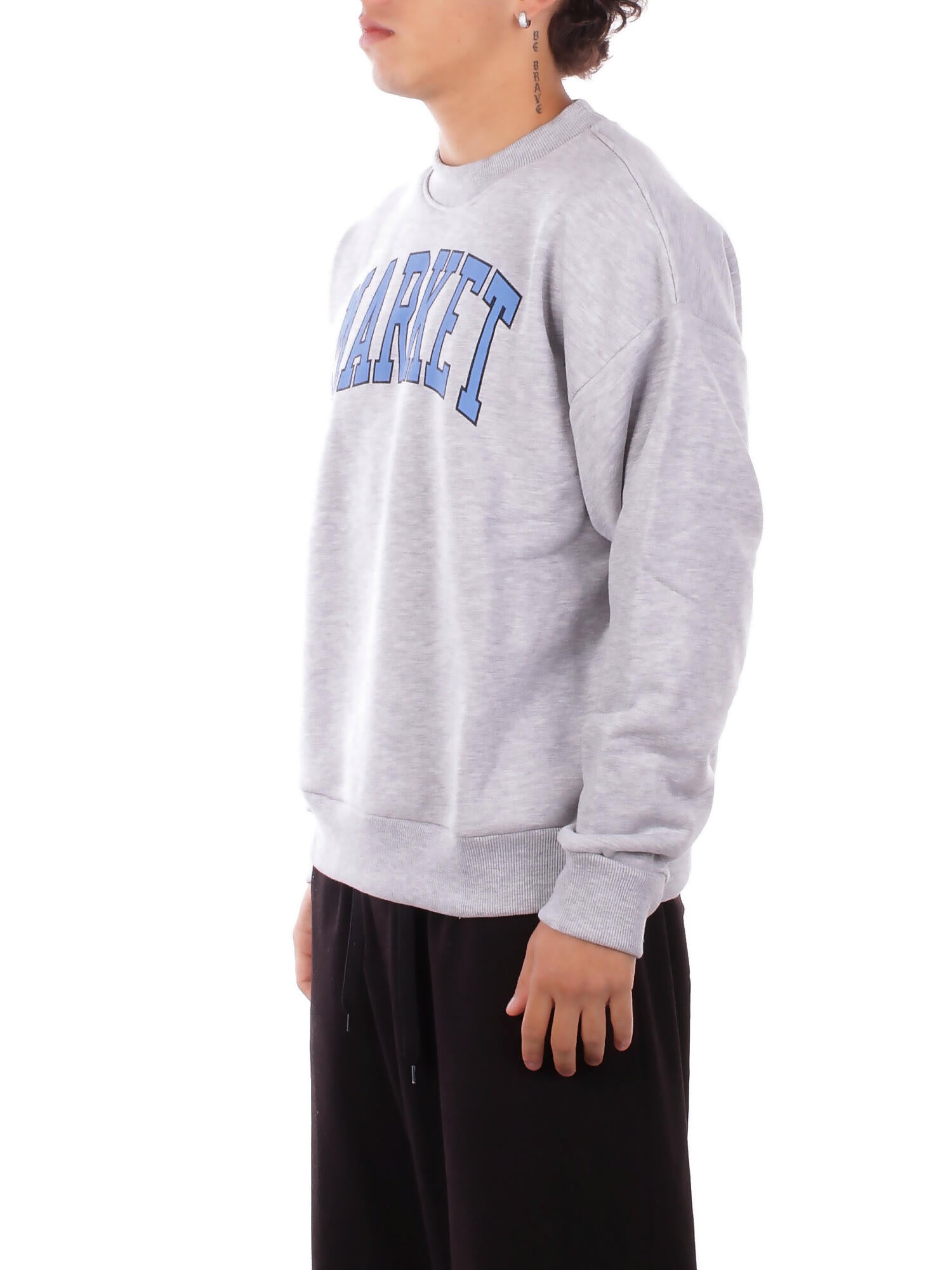 MARKET Uomo Felpa F5MKMASW007 955 Sweatshirt man Cenere