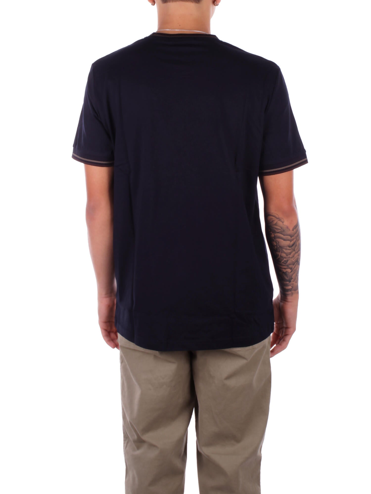 FRED PERRY Uomo T-shirt M1588 W65 Fp twin tipped Navy green