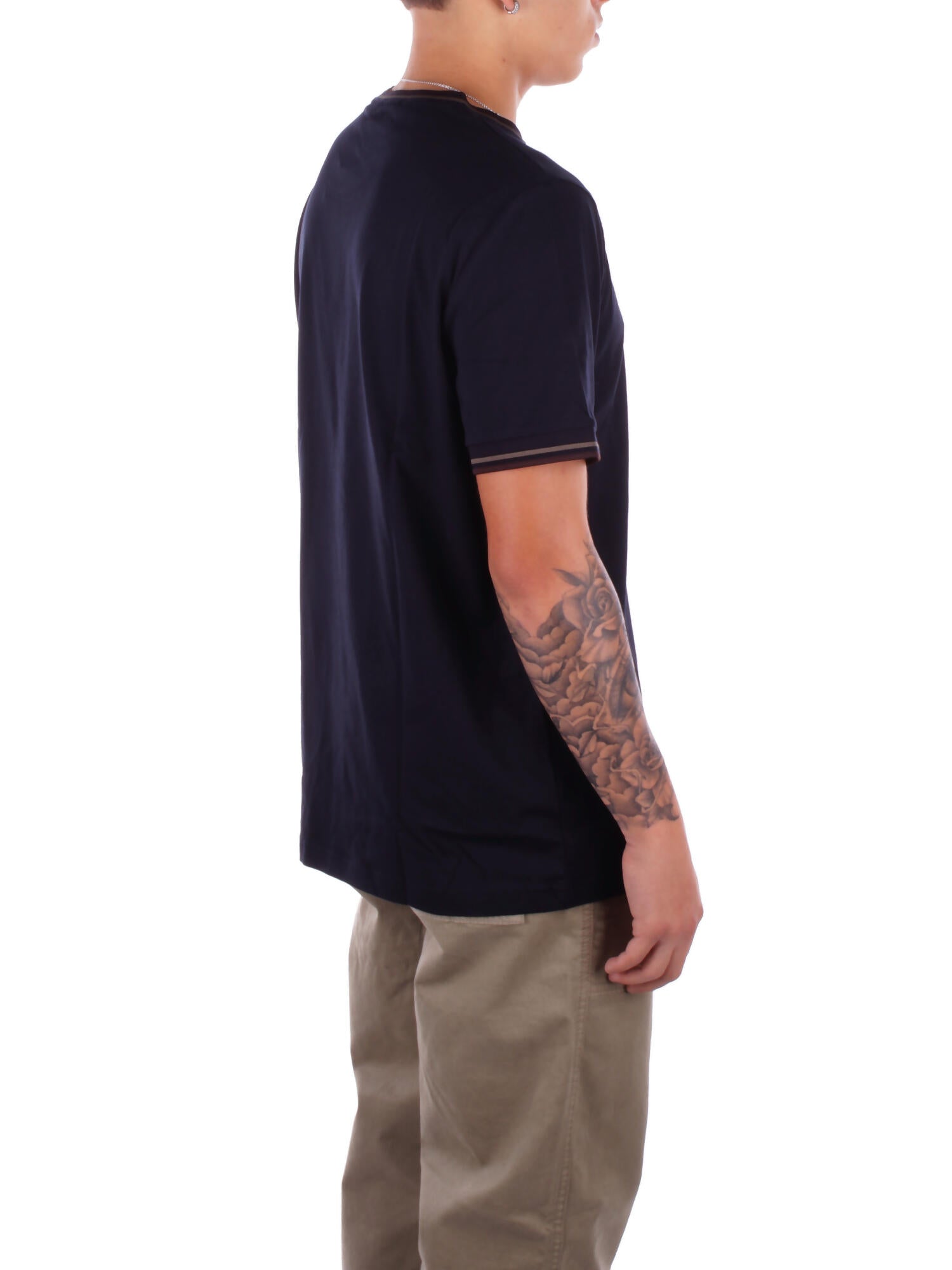FRED PERRY Uomo T-shirt M1588 W65 Fp twin tipped Navy green