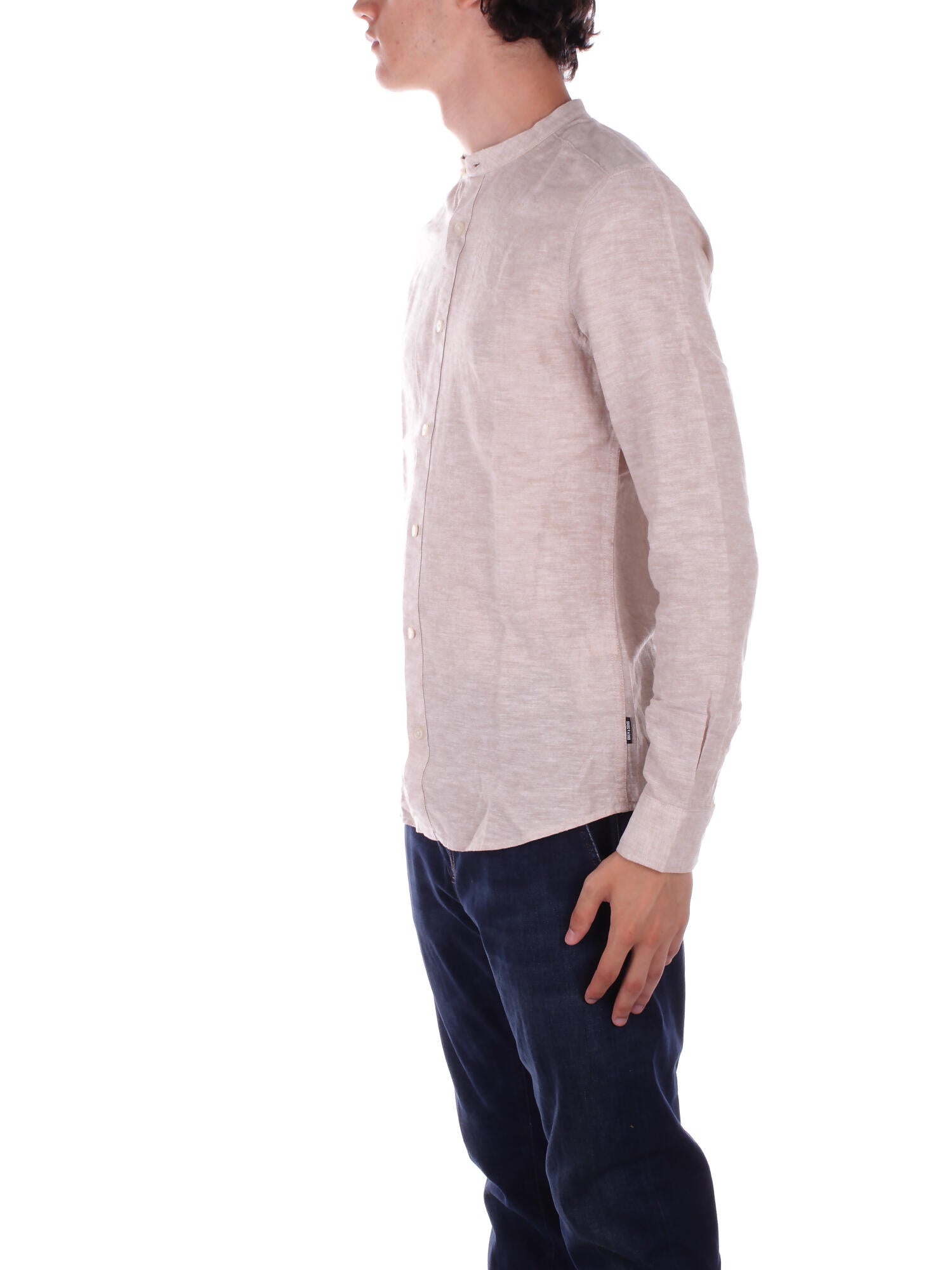 ONLY & SONS Uomo Camicia 22019173 CHINCHILLA Onscaiden life ls solid linen Chinchilla