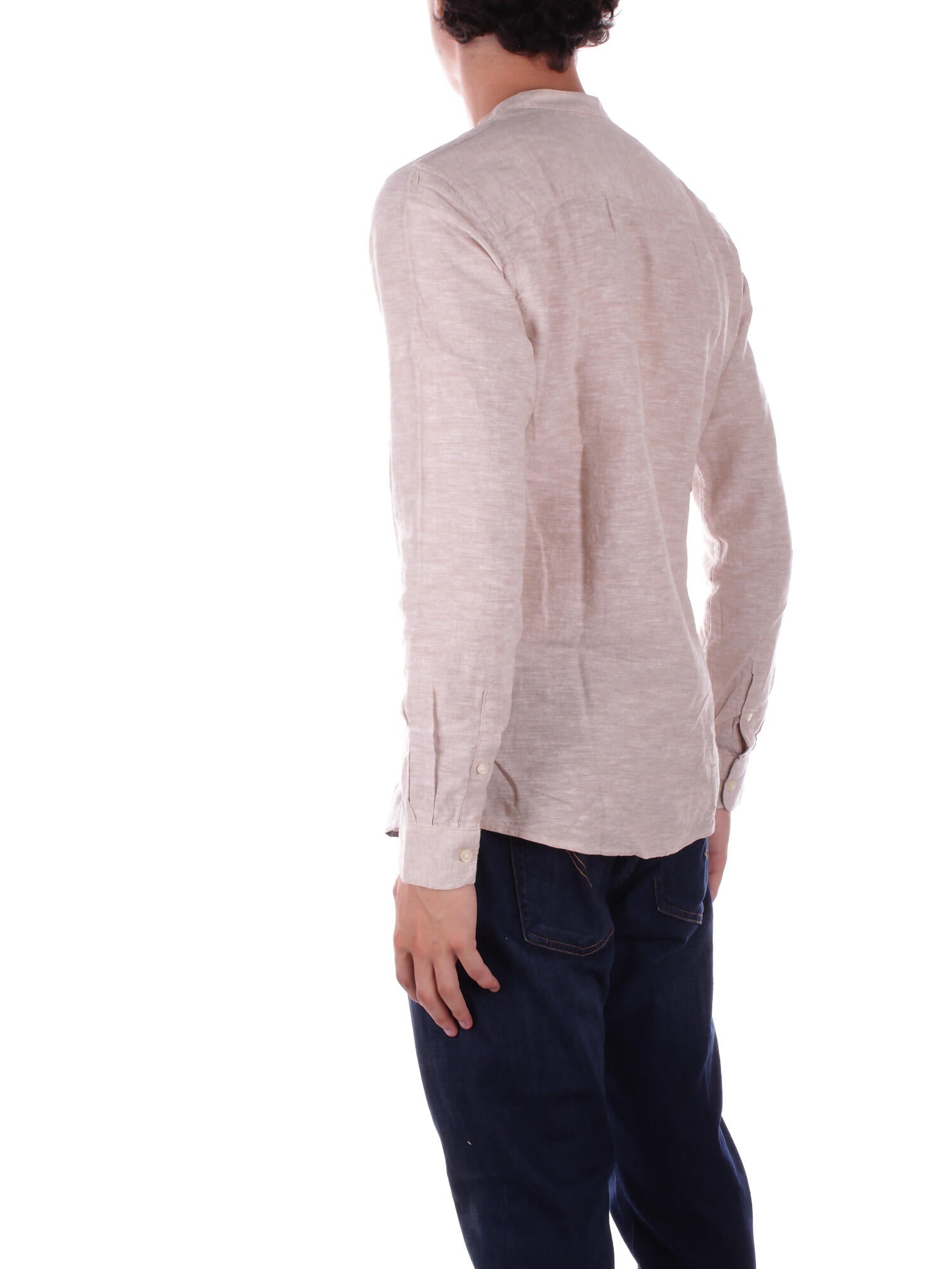 ONLY & SONS Uomo Camicia 22019173 CHINCHILLA Onscaiden life ls solid linen Chinchilla