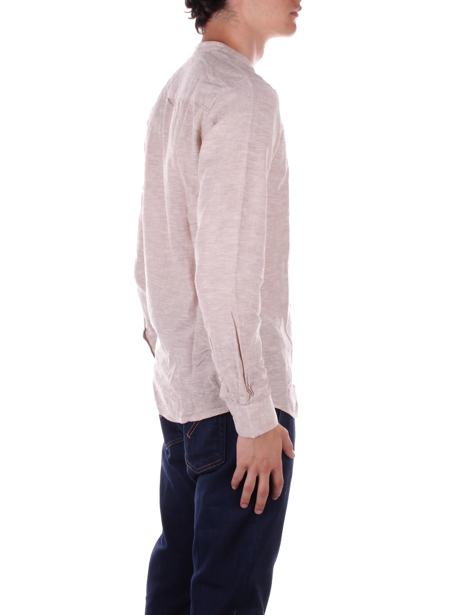 ONLY & SONS Uomo Camicia 22019173 CHINCHILLA Onscaiden life ls solid linen Chinchilla