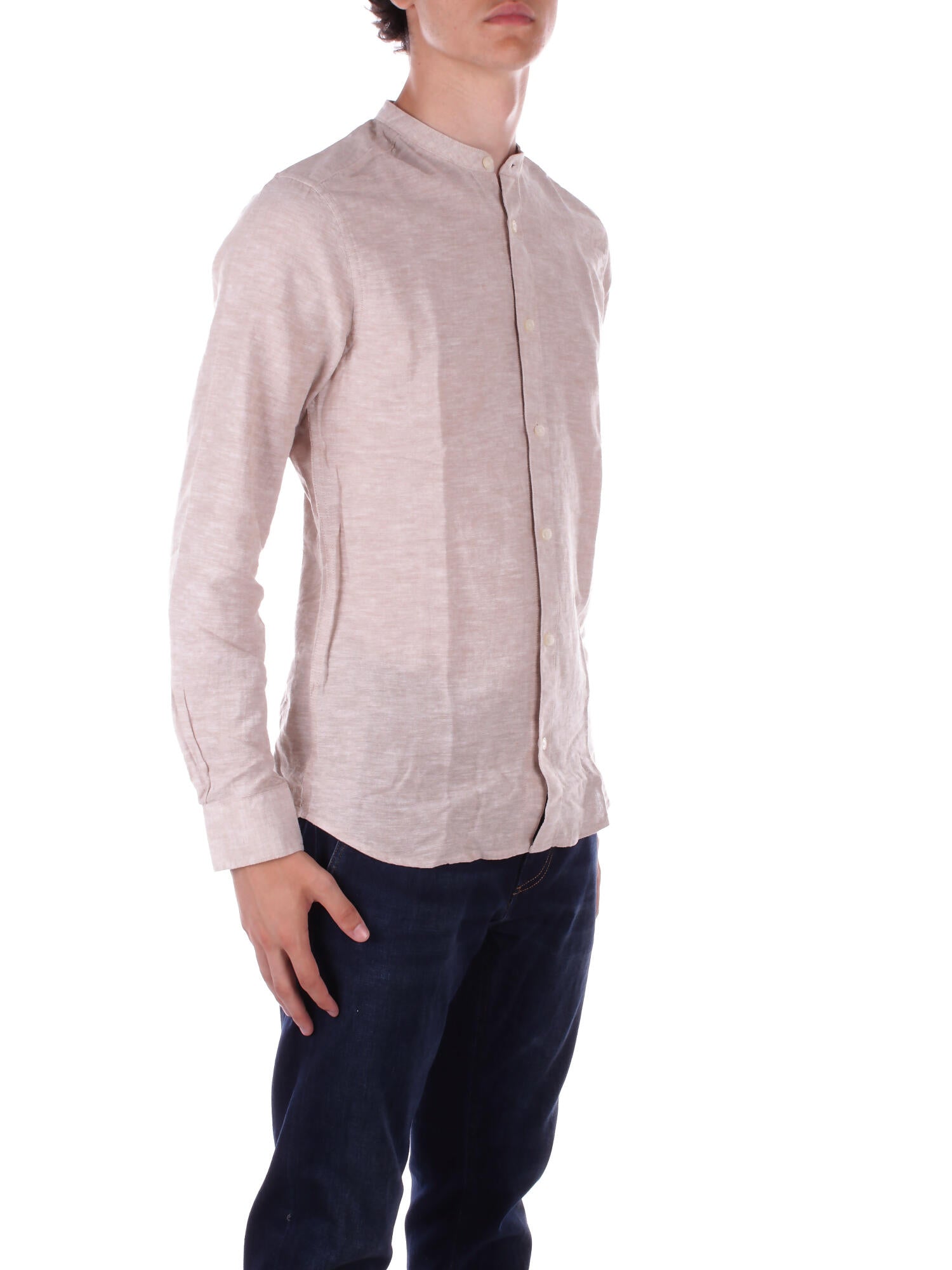 ONLY & SONS Uomo Camicia 22019173 CHINCHILLA Onscaiden life ls solid linen Chinchilla