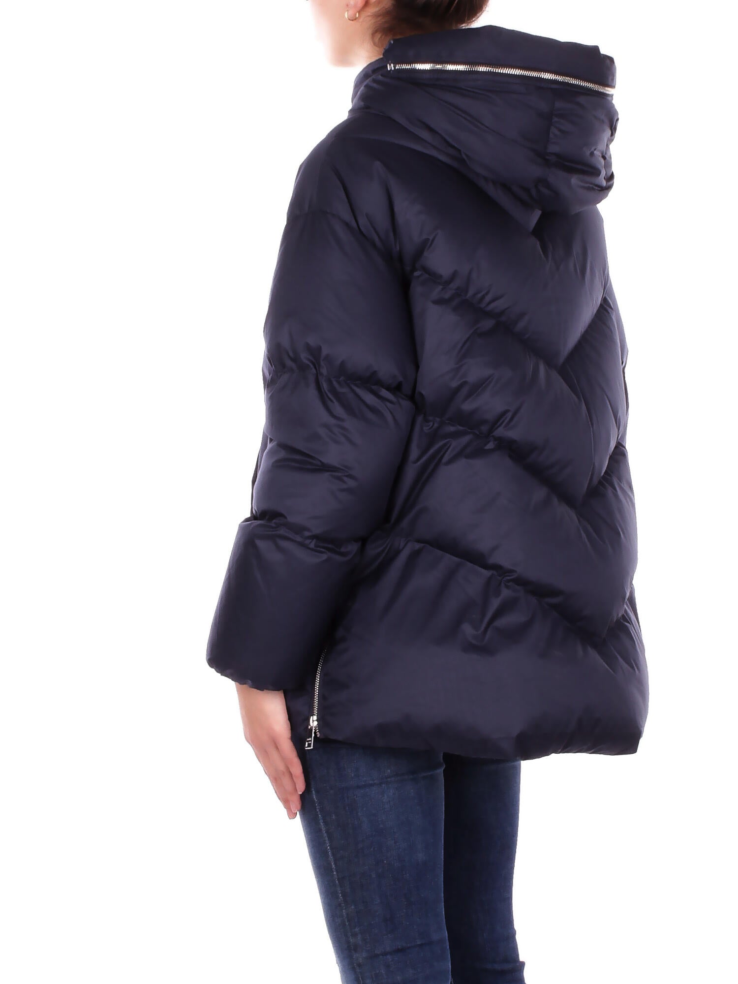 ADD Donna Giubbotto 12AWH741 8782 Hoodie down jacket Blue