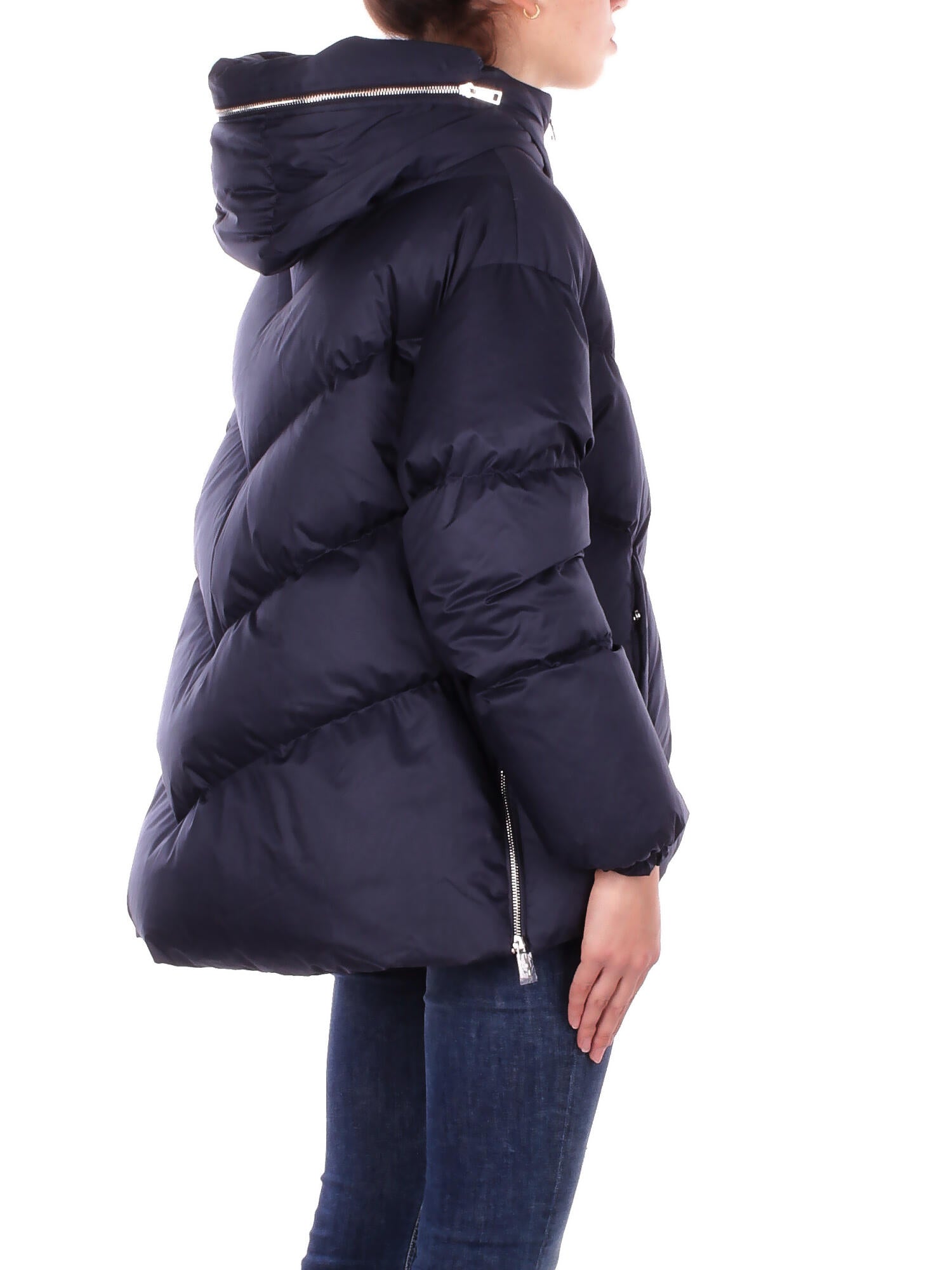 ADD Donna Giubbotto 12AWH741 8782 Hoodie down jacket Blue