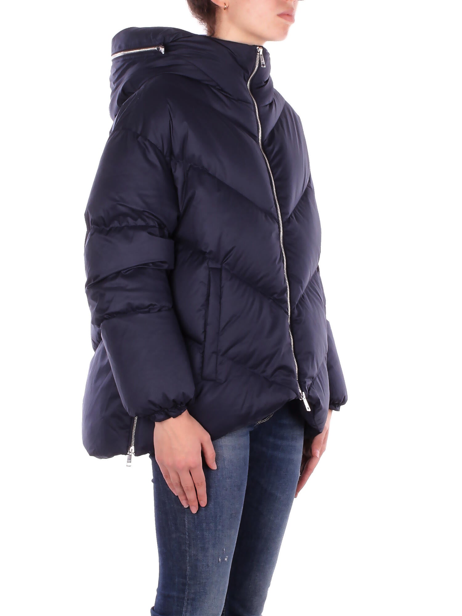 ADD Donna Giubbotto 12AWH741 8782 Hoodie down jacket Blue