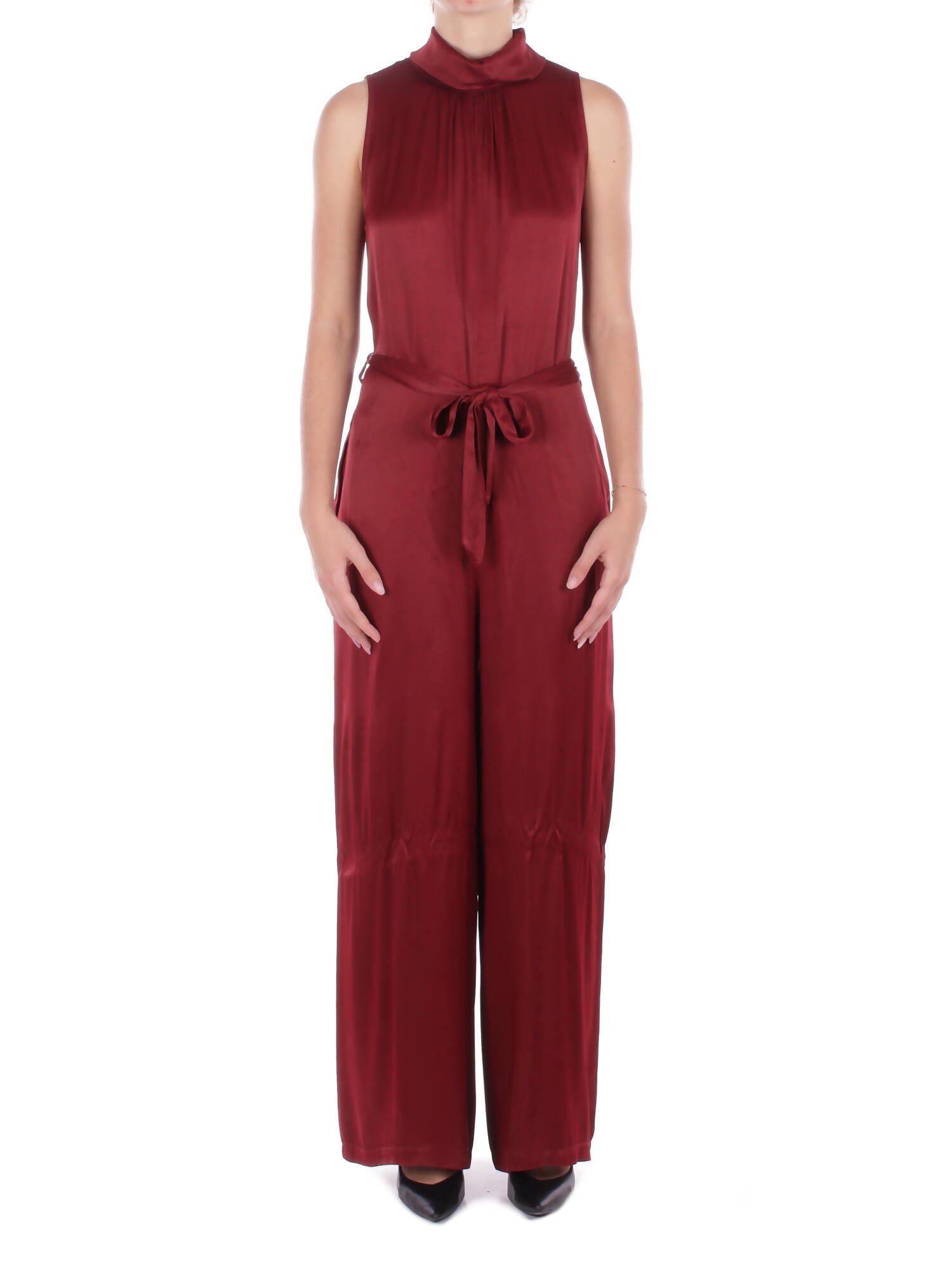 MANILA GRACE Donna Tuta A119VU MA641 Tuta con colletto Burgundi